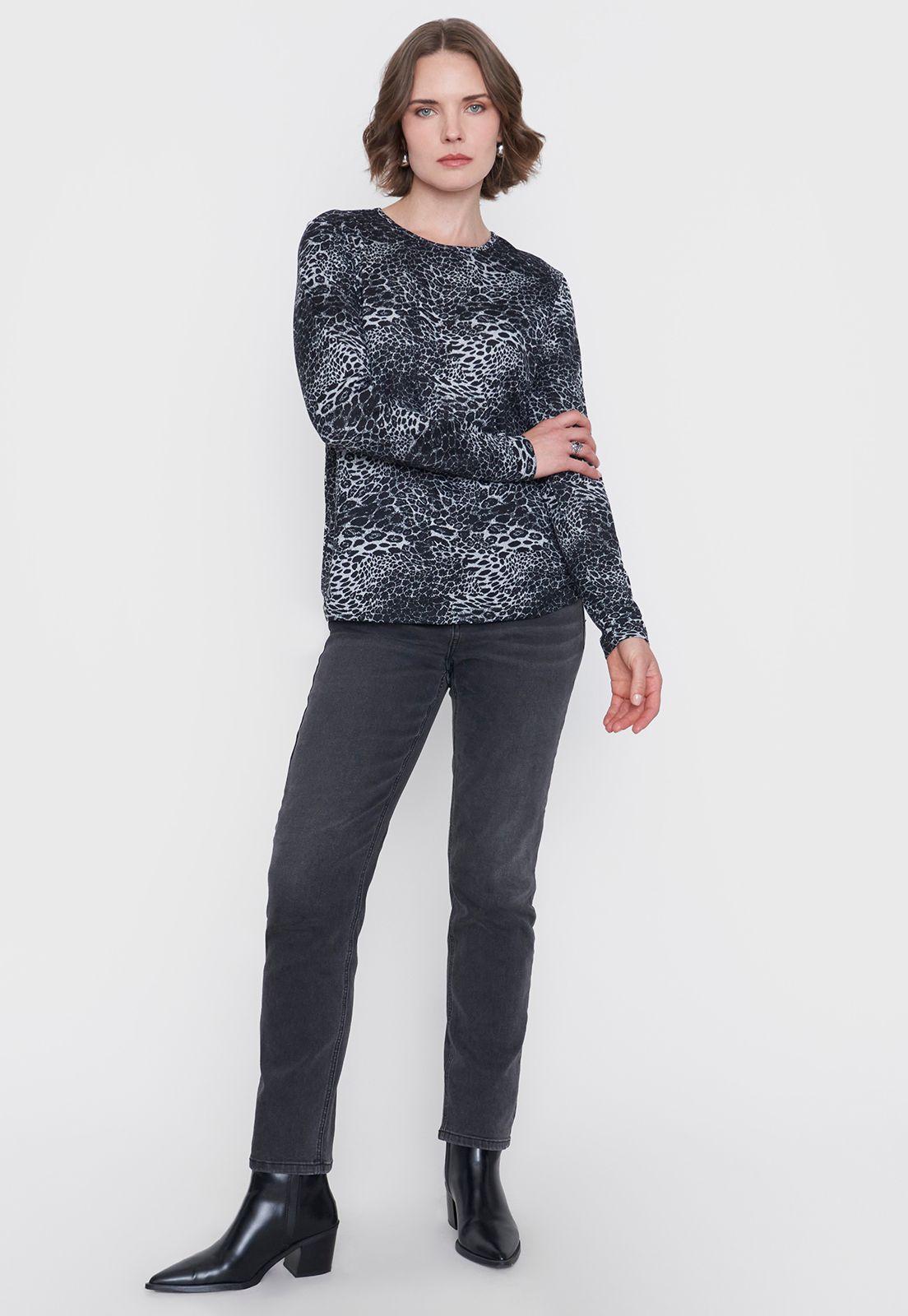 Sweater Mujer Camant Print Negro Corona-3
