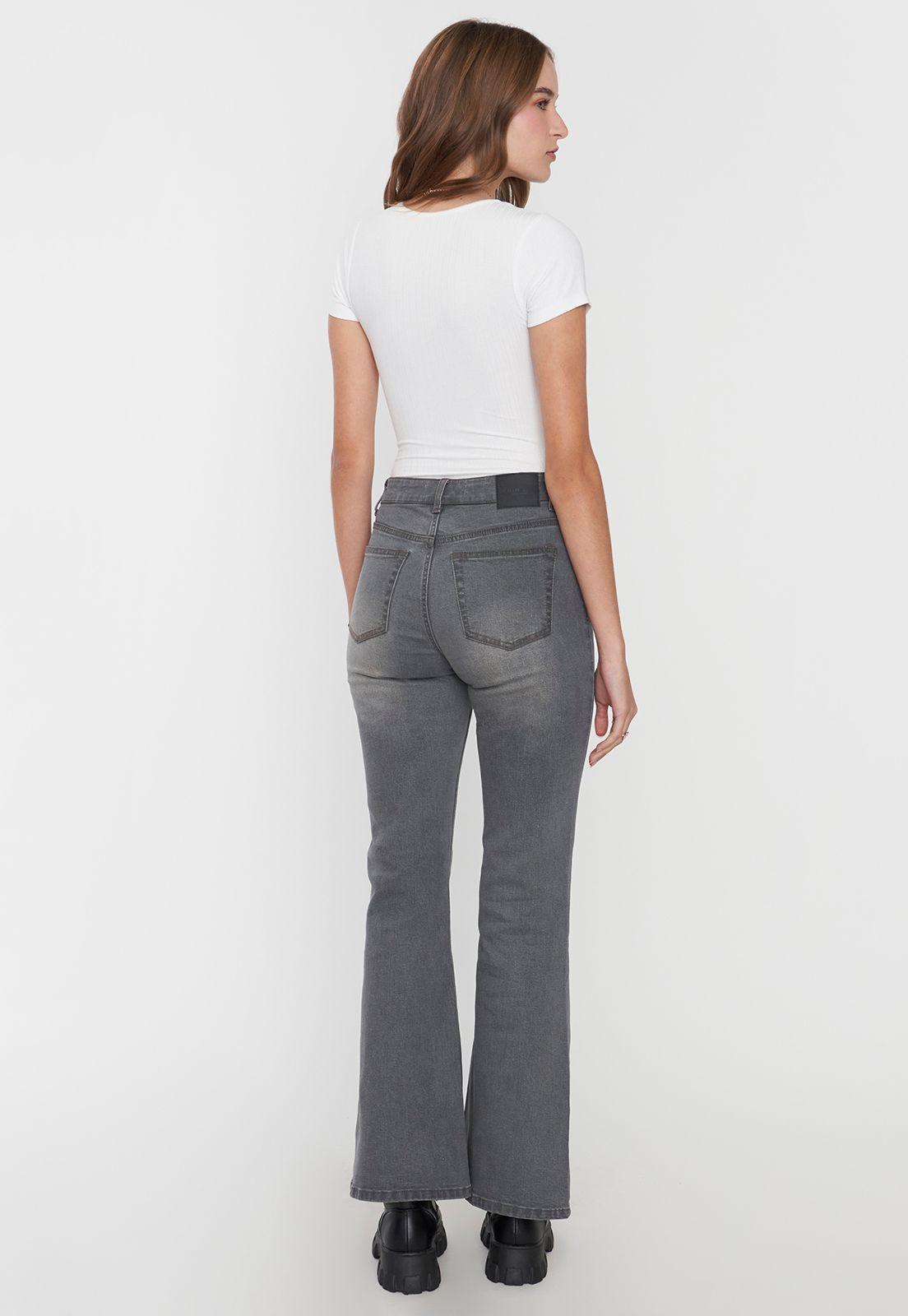 Jeans Mujer Flare Fit Gris Corona-2