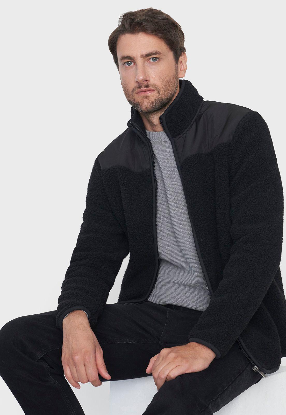 Chaqueta Hombre Sherpa Negro Corona-0