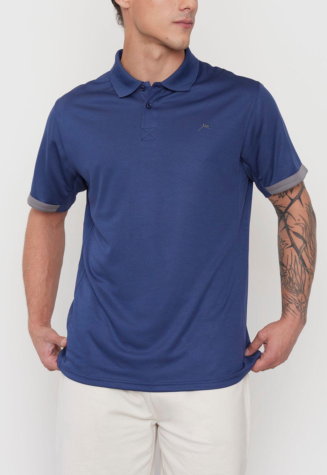 Polera Hombre Deportiva Polo Poliéster Reciclado Navy Corona-2