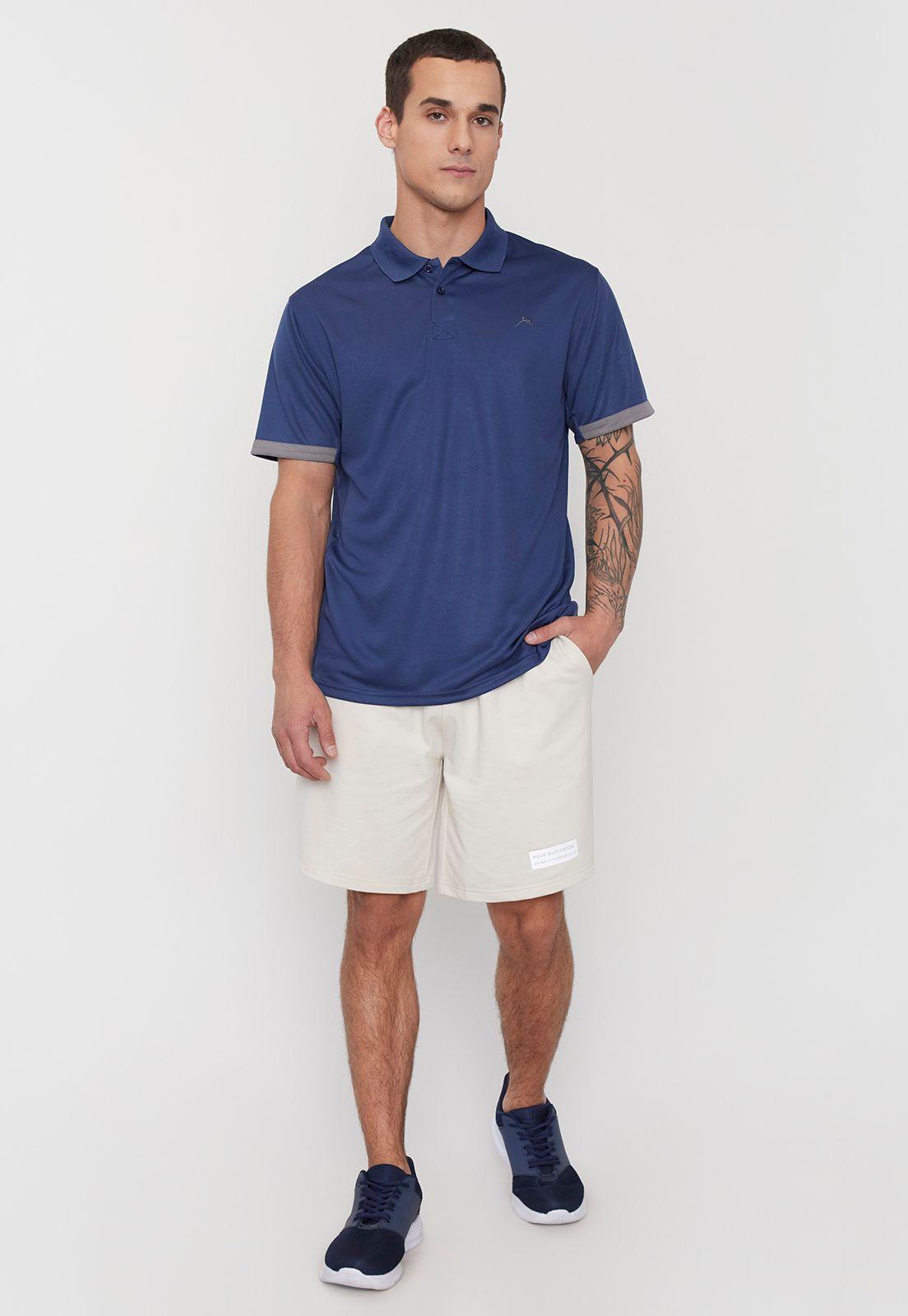 Polera Hombre Deportiva Polo Poliéster Reciclado Navy Corona-3