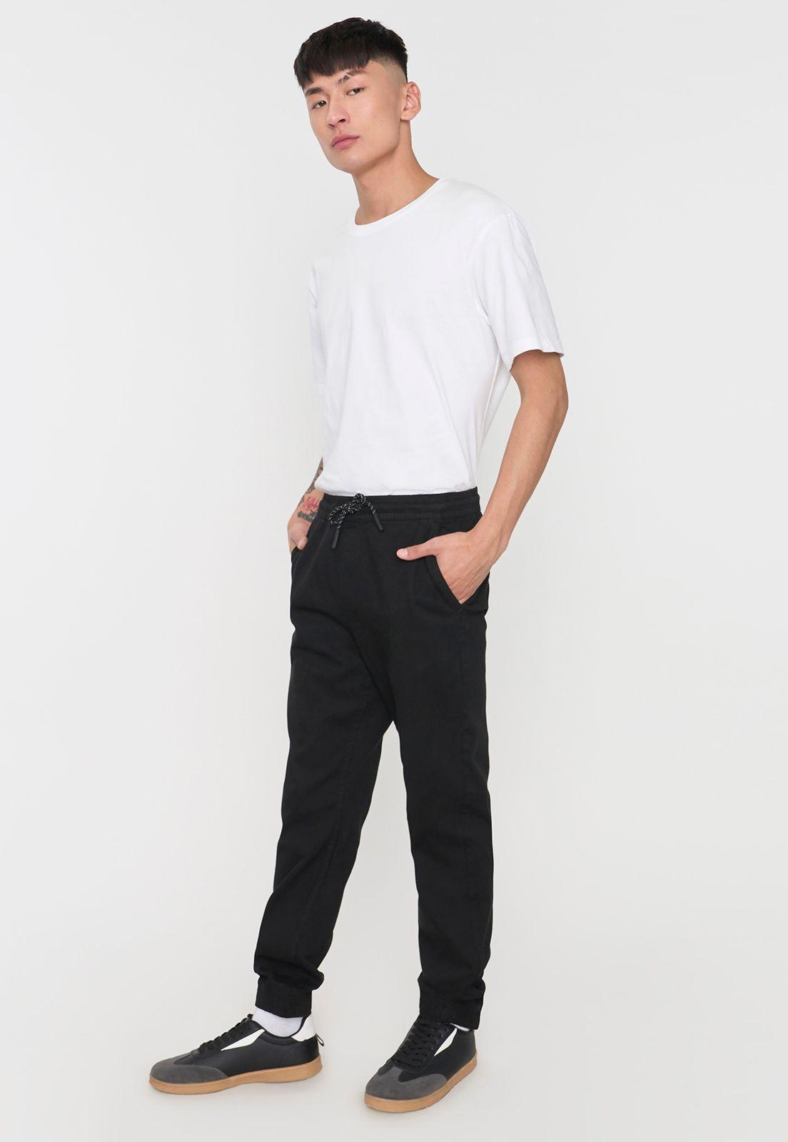 Pantalón Hombre Jogger Twill Negro Corona-3