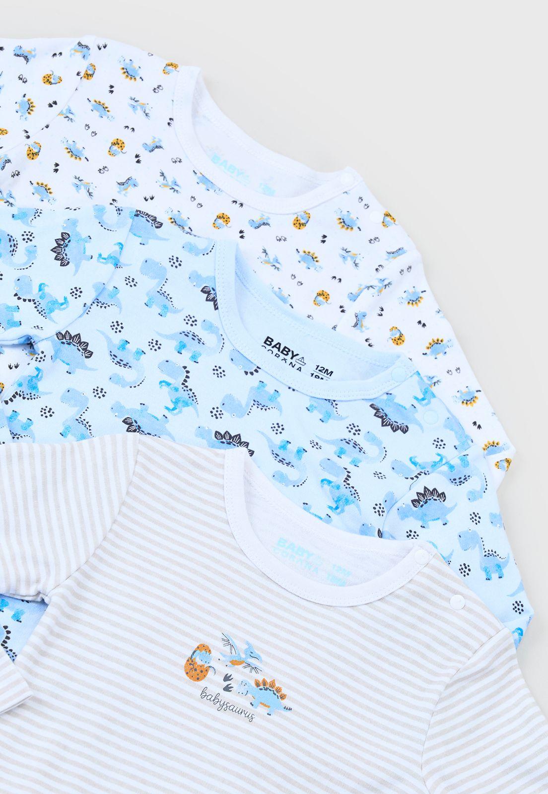 Body Bebe Niño ML Tripack Blanco Corona-2