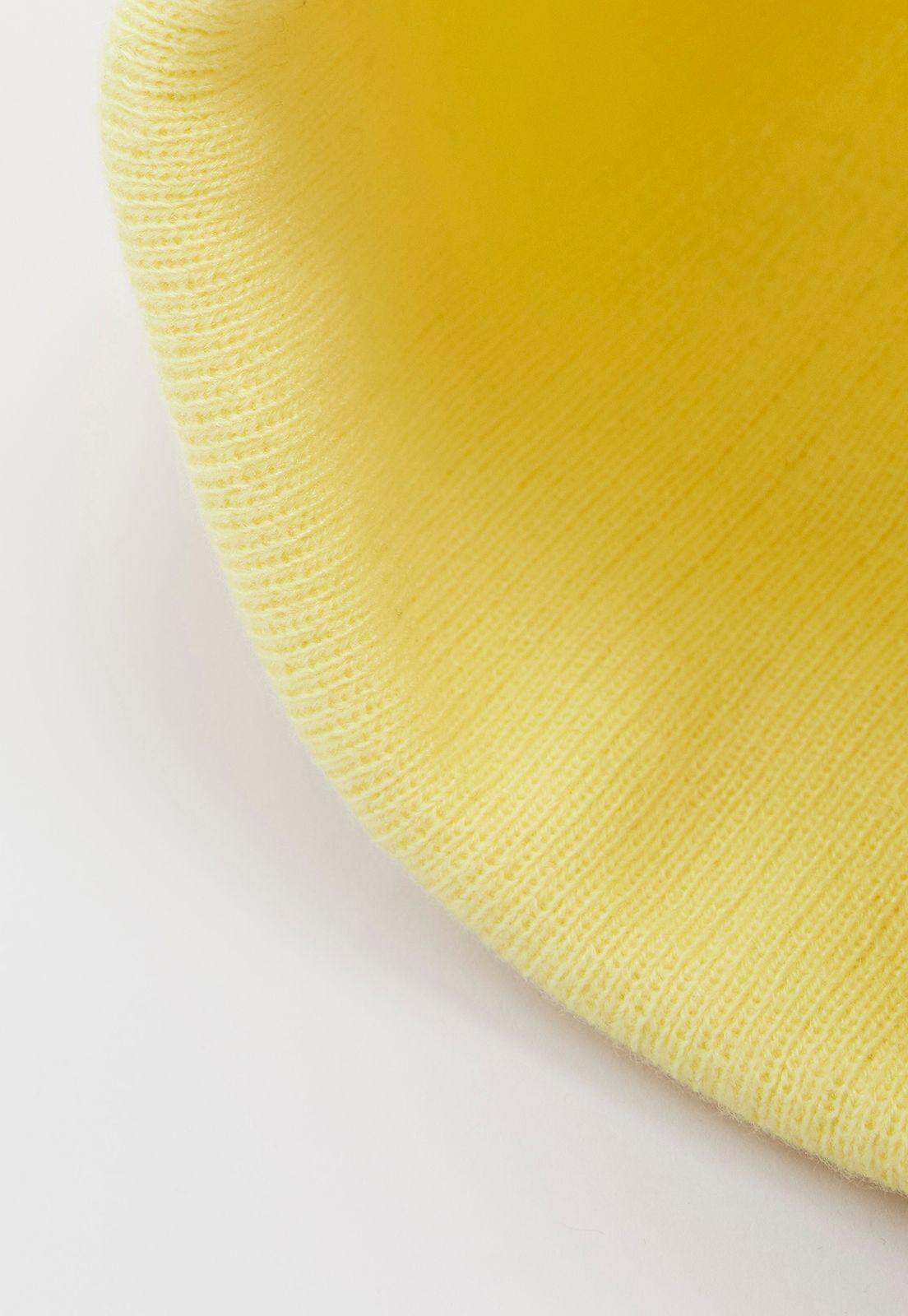 Gorro Lana Liso Color Amarillo Corona-4