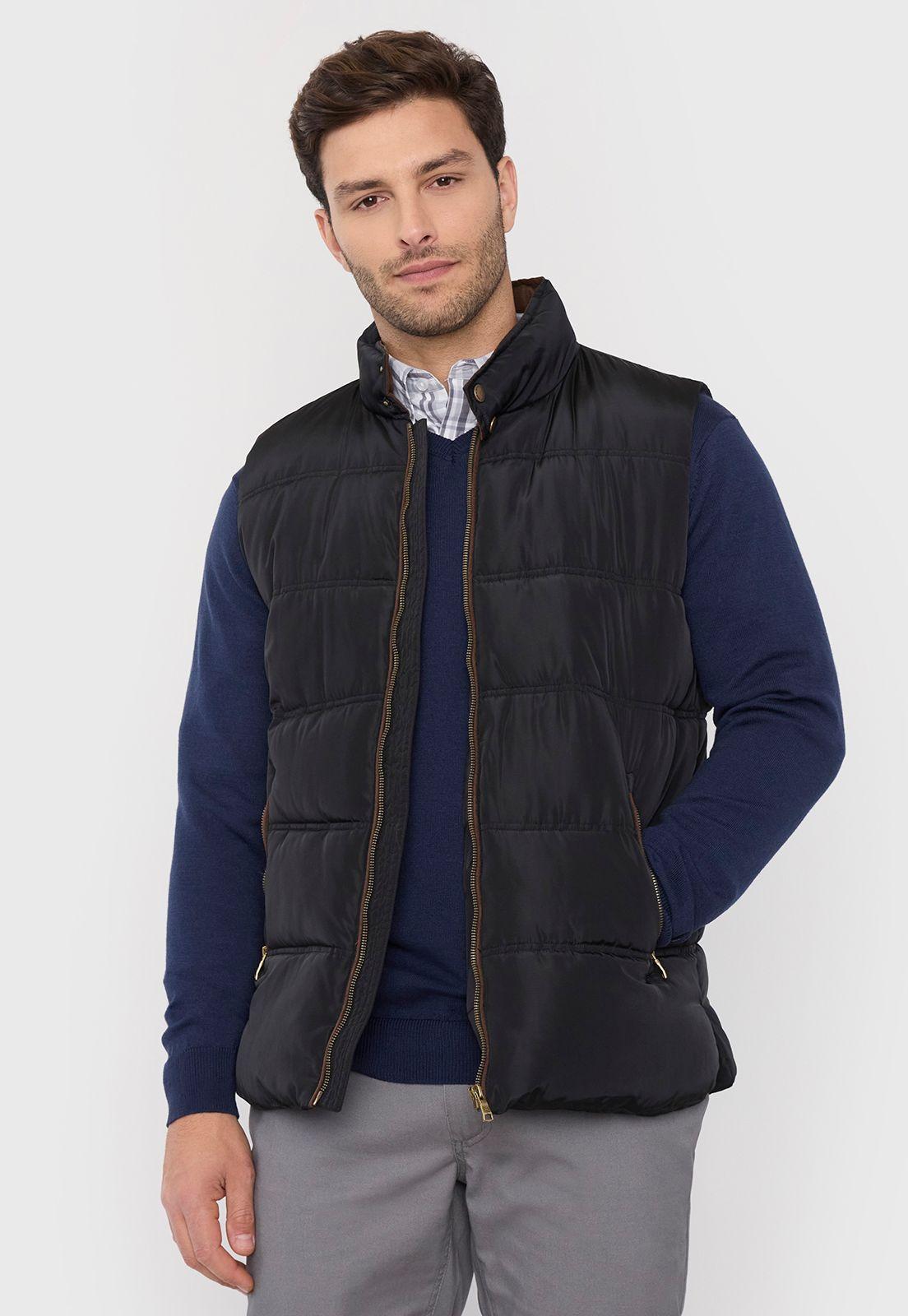 Parka Hombre S/M Cuello Suede Negro Corona-0