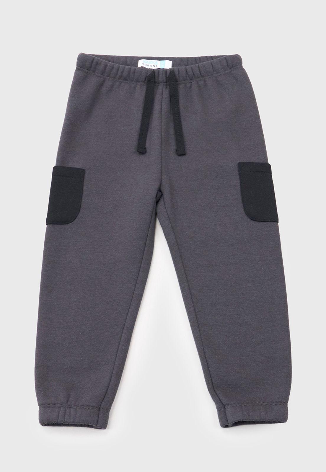 Pantalon De Buzo Bebe Niño Cargo Gris Oscuro Corona-0