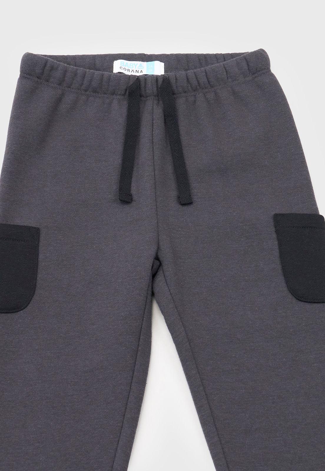 Pantalon De Buzo Bebe Niño Cargo Gris Oscuro Corona-2