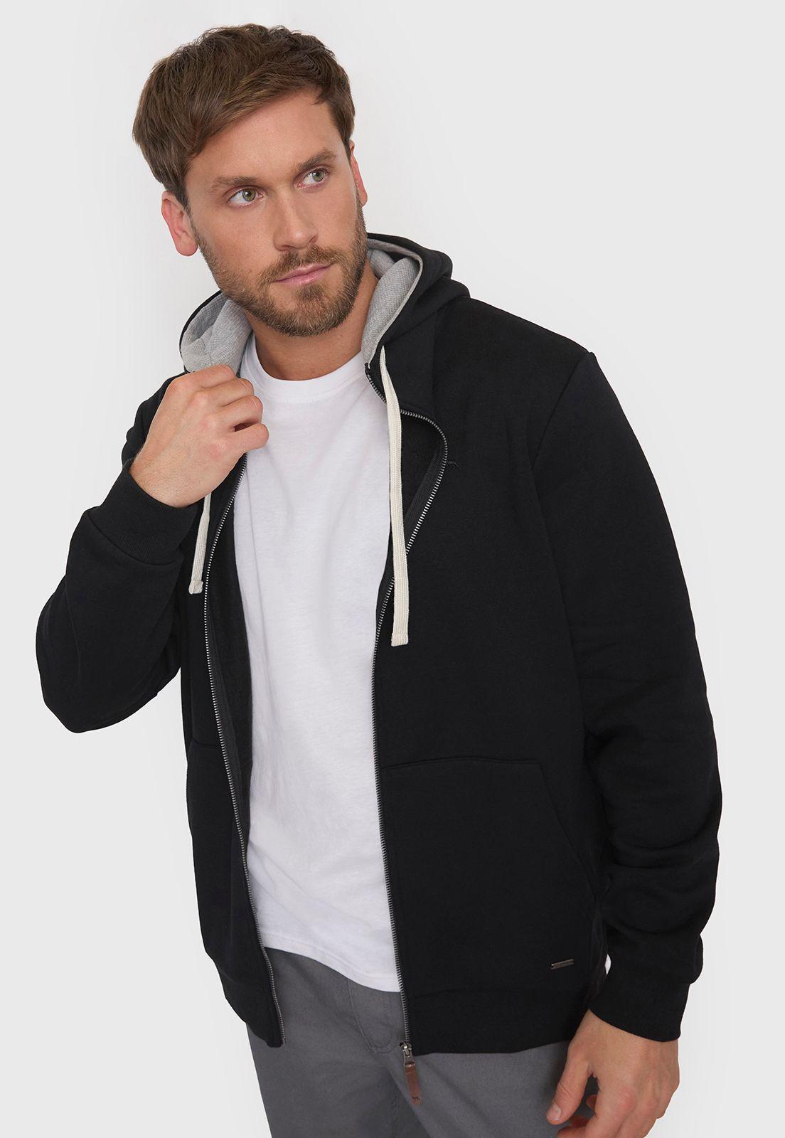 Polerón Negro Hombre Full Zipper I Corona-0