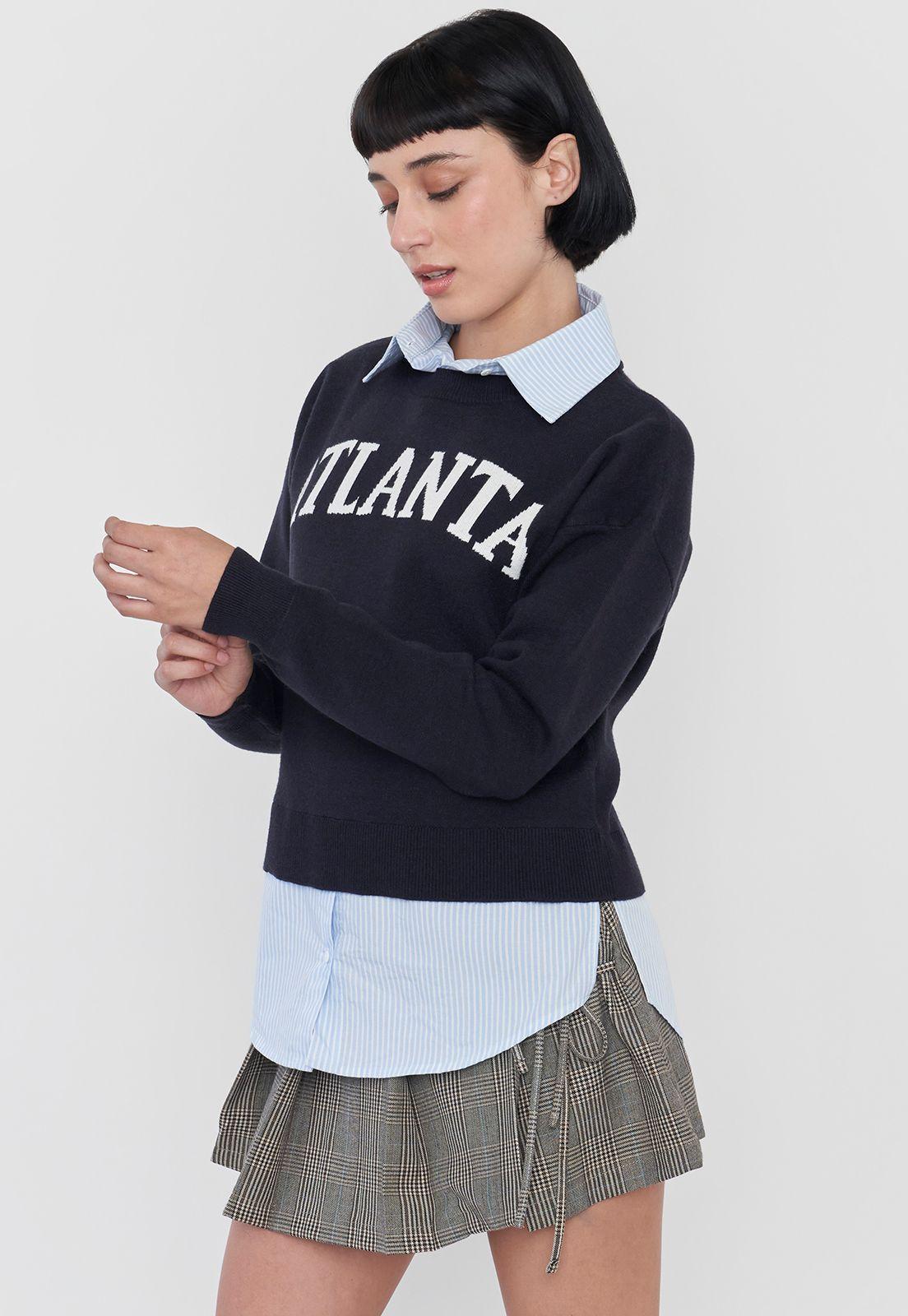 Sweater Mujer Blusa Navy Corona-2