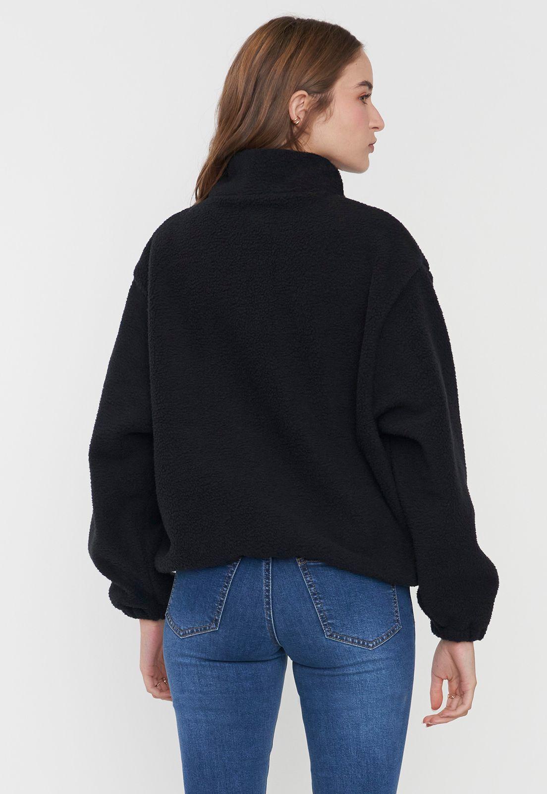 Polerón Mujer Polar Color Block Negro Corona-1