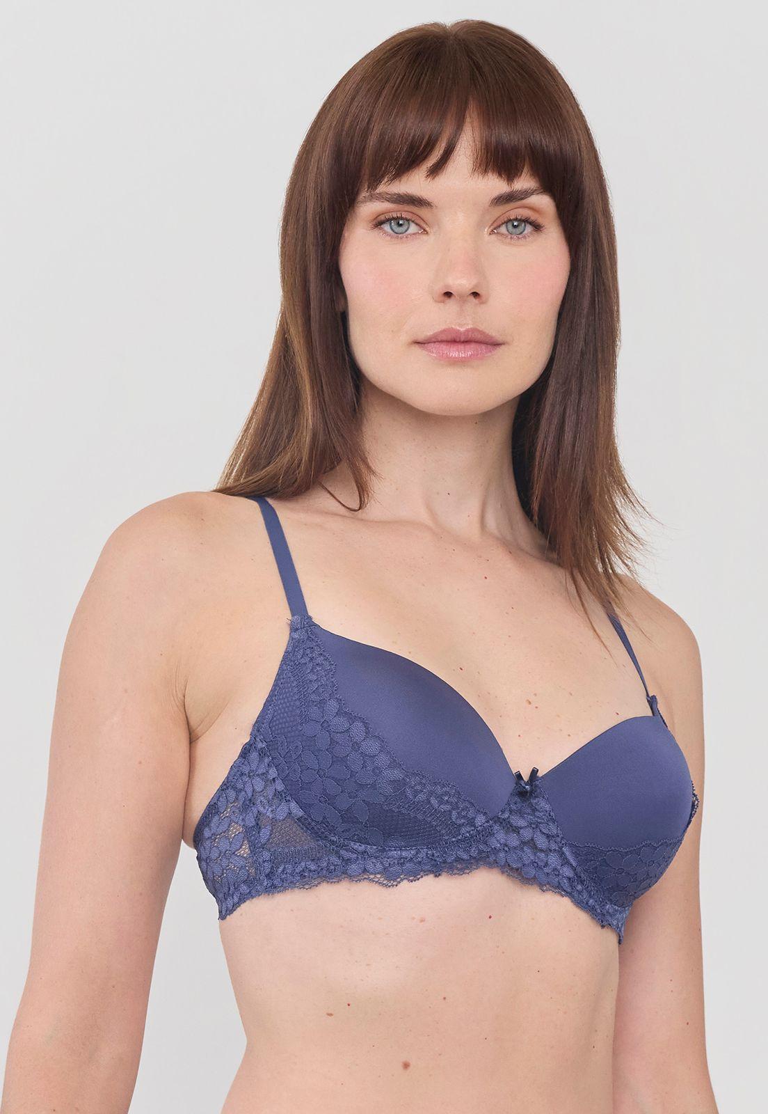 Sostén Mujer Push Up Copa B Azul Corona-2