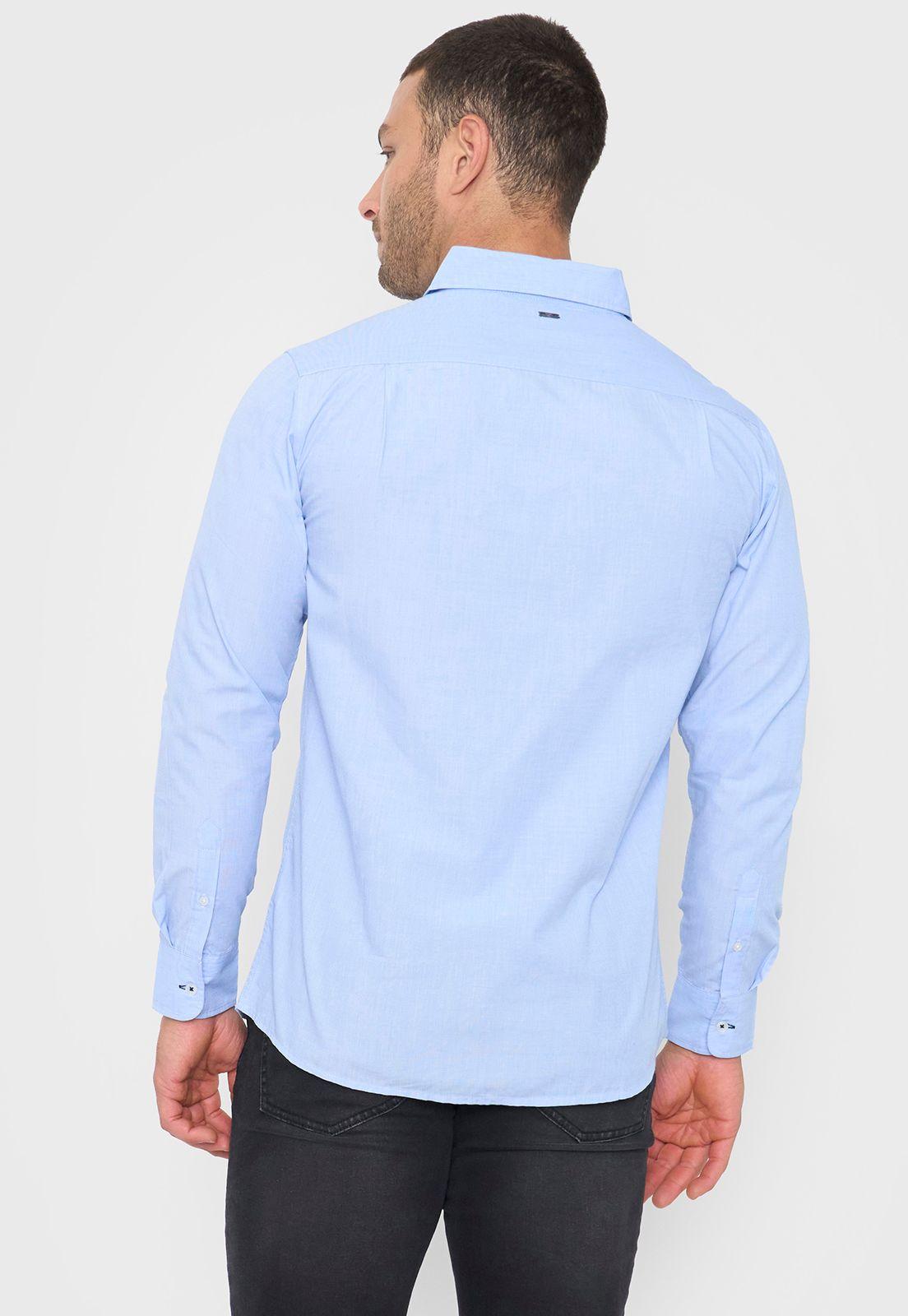 Camisa Hombre Fil A Fil Work Celeste Corona-1