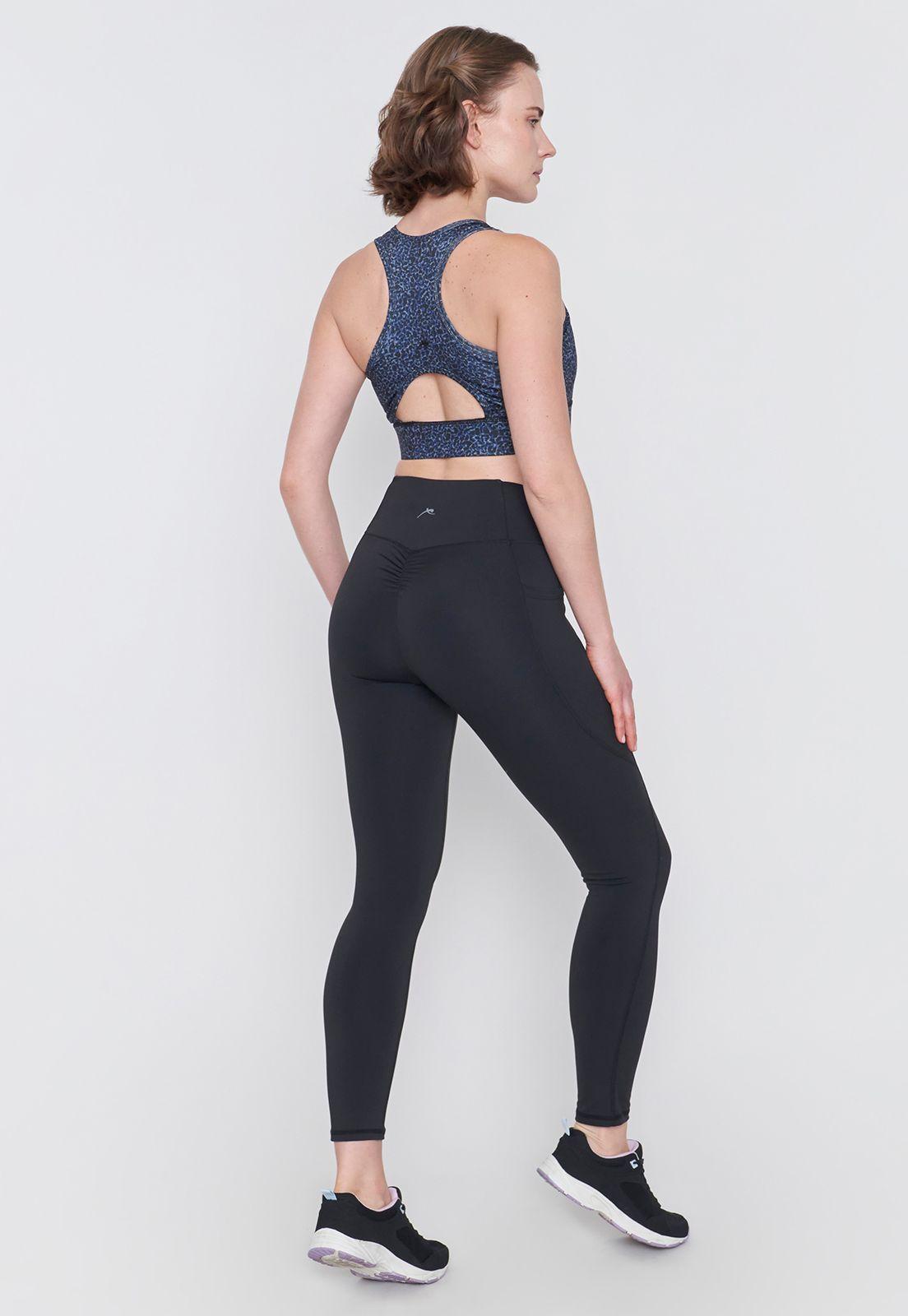 Calza Mujer Deportiva Pretina Cruzada Negro Corona-2