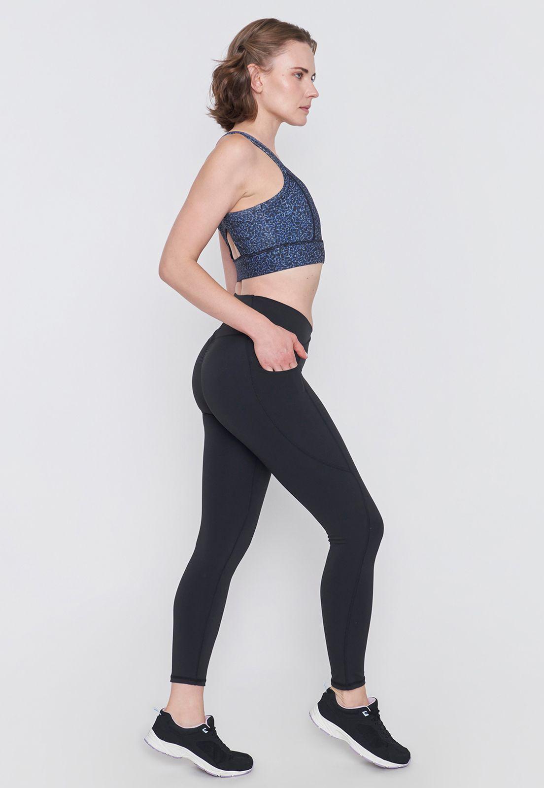 Calza Mujer Deportiva Pretina Cruzada Negro Corona-3