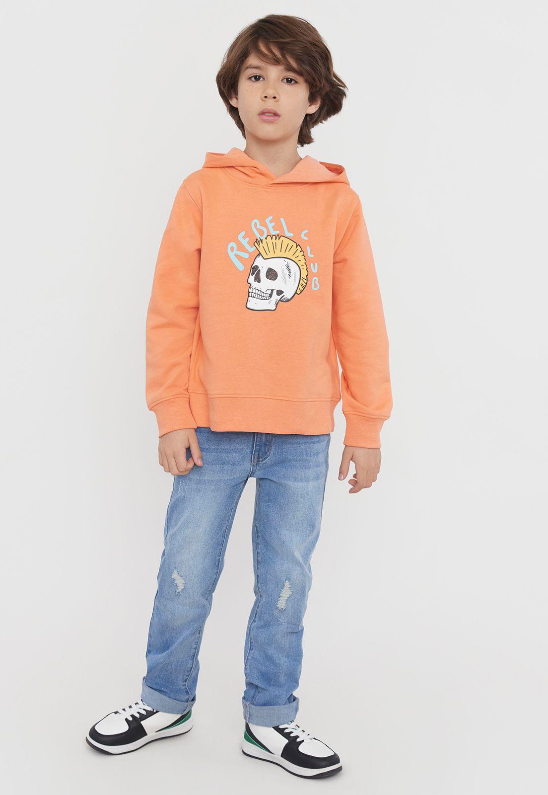 Polerón Niño Kids Canguro Naranjo Corona-3