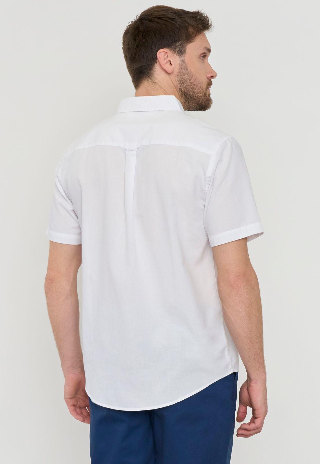 Camisa Hombre Oxford Manga Corta Blanco Corona-1