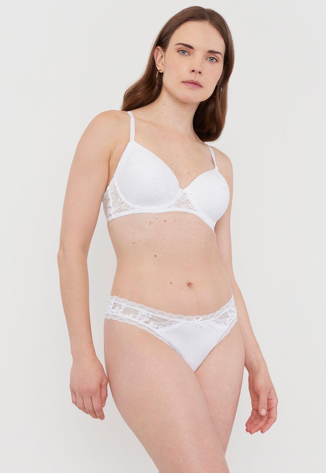 Colaless Mujer Microfibra Lace Ecru Corona-3