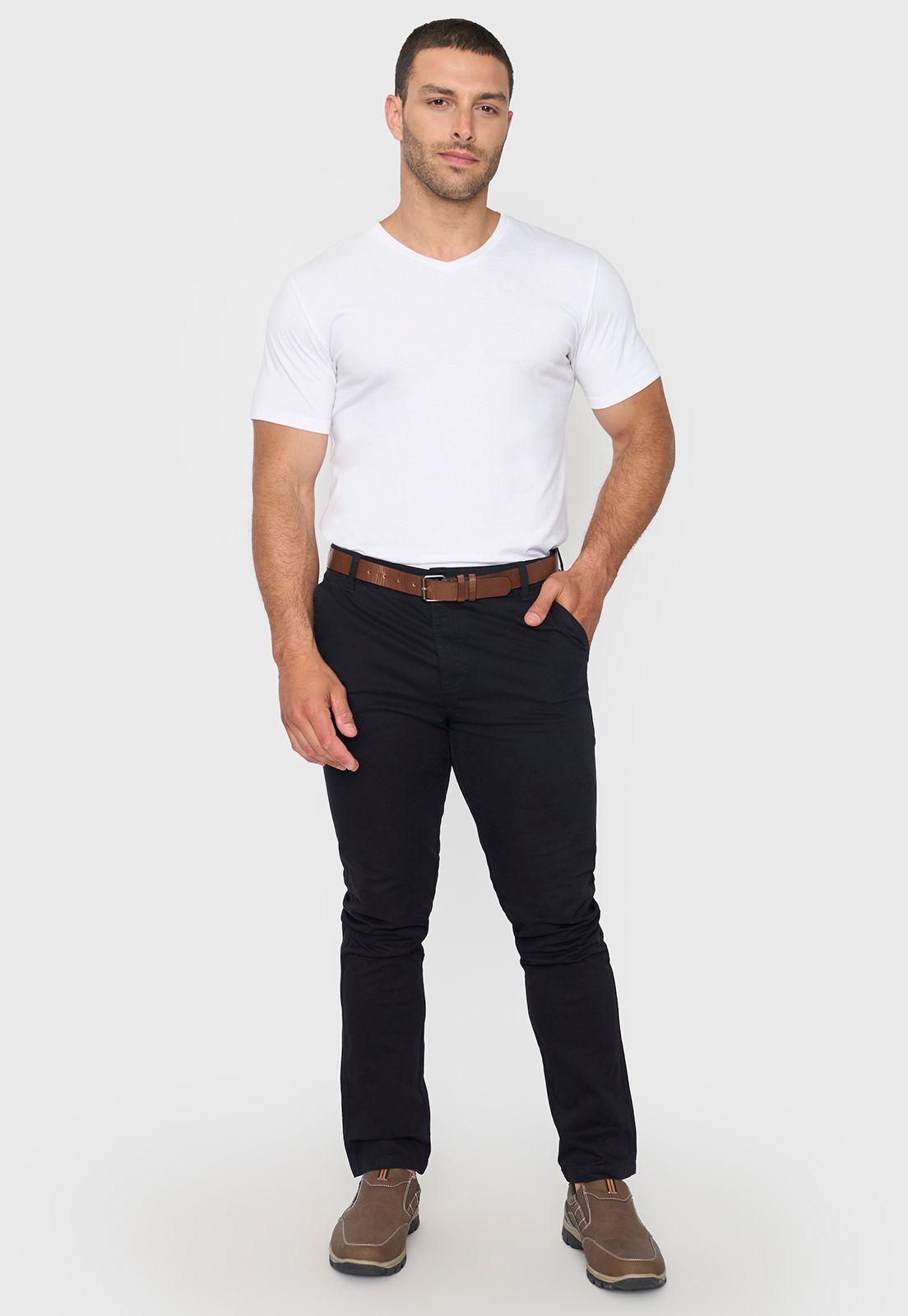 Pantalón Hombre Cinturón Negro Corona-0