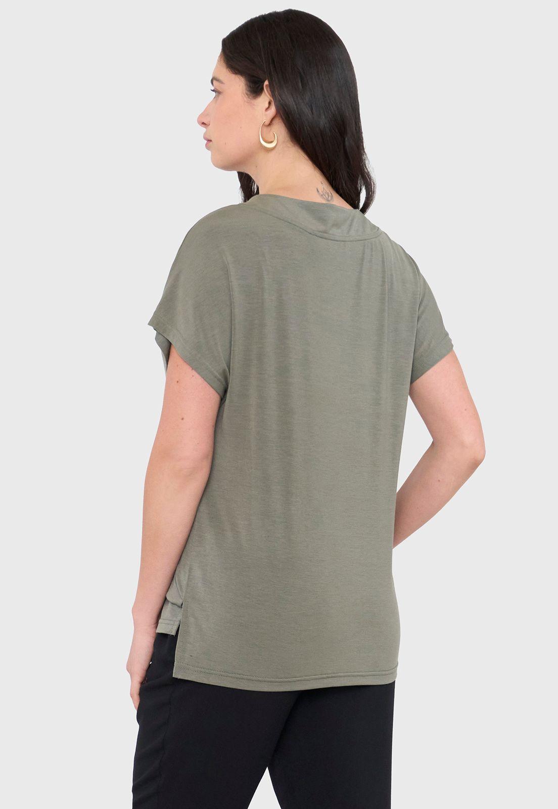 Polera Mujer Escote Verde Oliva Corona-1