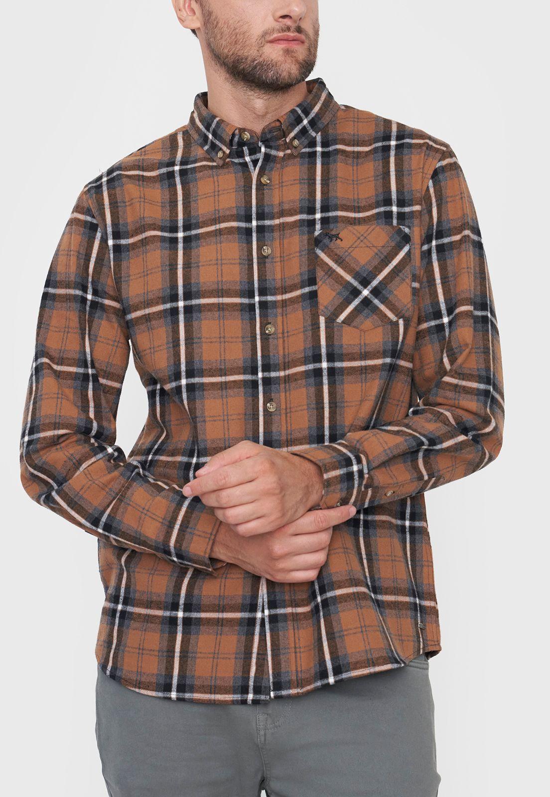 Camisa Hombre Franela Camel Corona-2
