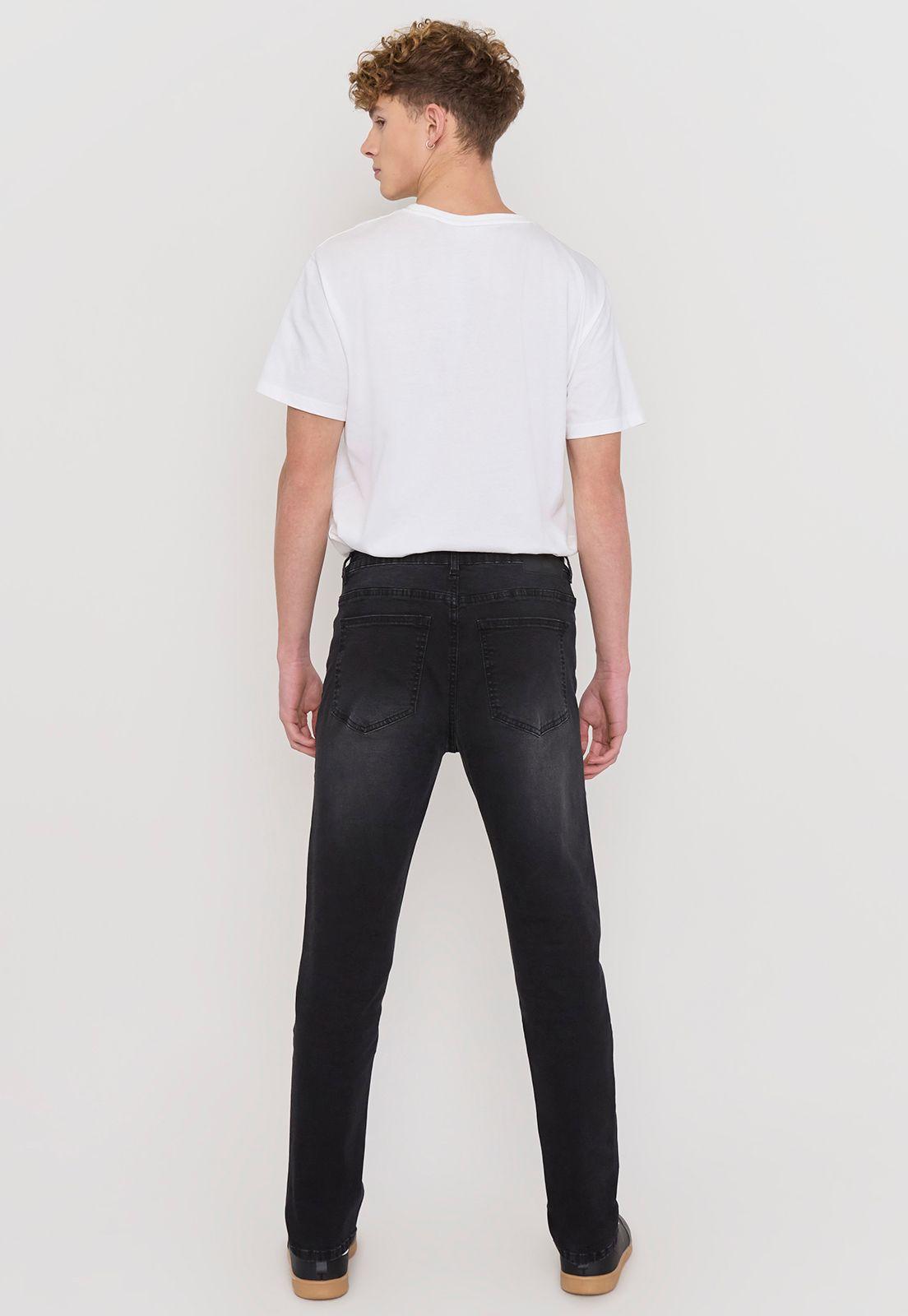 Jeans Hombre Slim Fit Negro Spandex Corona-2