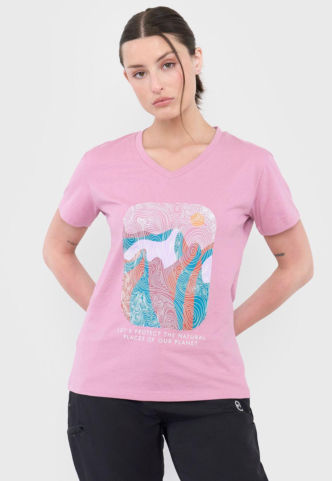 Polera Outdoor Mujer Fun Print Rosado Corona-0