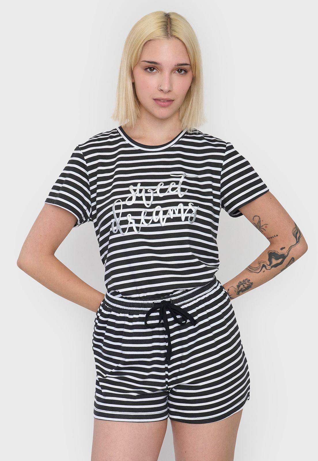 Pijama Mujer Corto Algodón Rosado Corona-2
