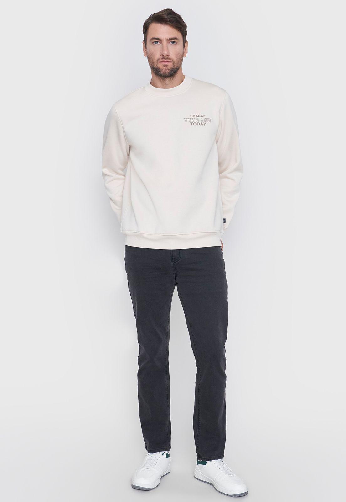 Polerón Hombre Rneck Front Print Beige Corona-3