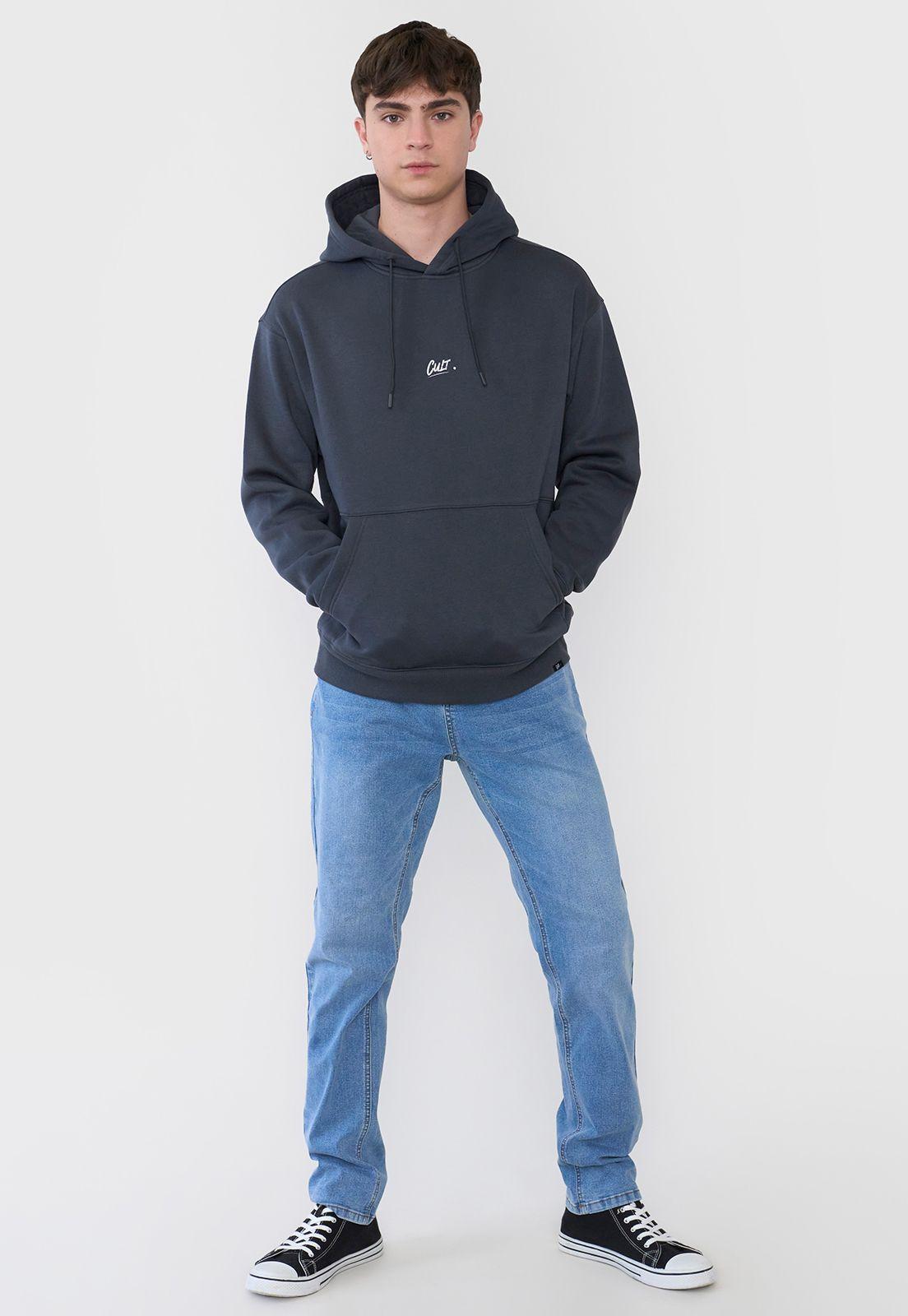 Polerón Hombre Oversize Cortes Print Azul Corona-3