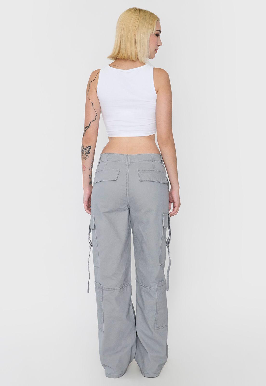 Pantalón Mujer Gris Doble Cargo Corona-2