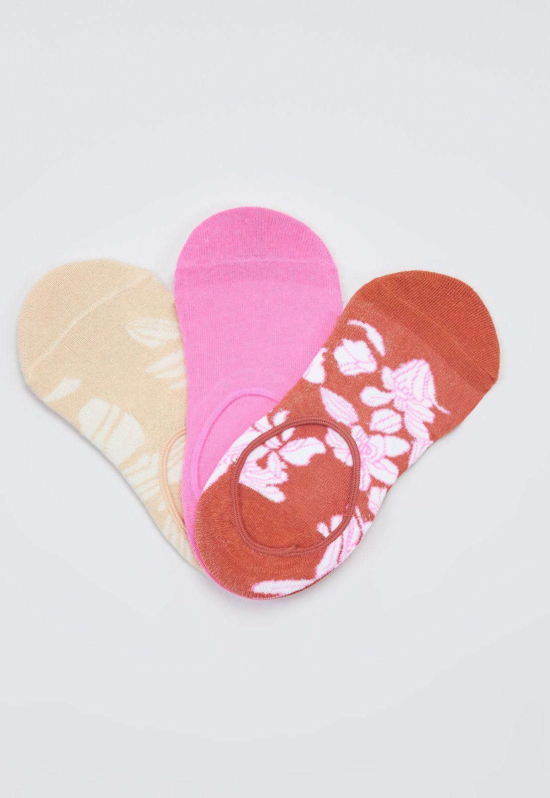Calcetines Mujer Invisibles Flores Colores Corona-3
