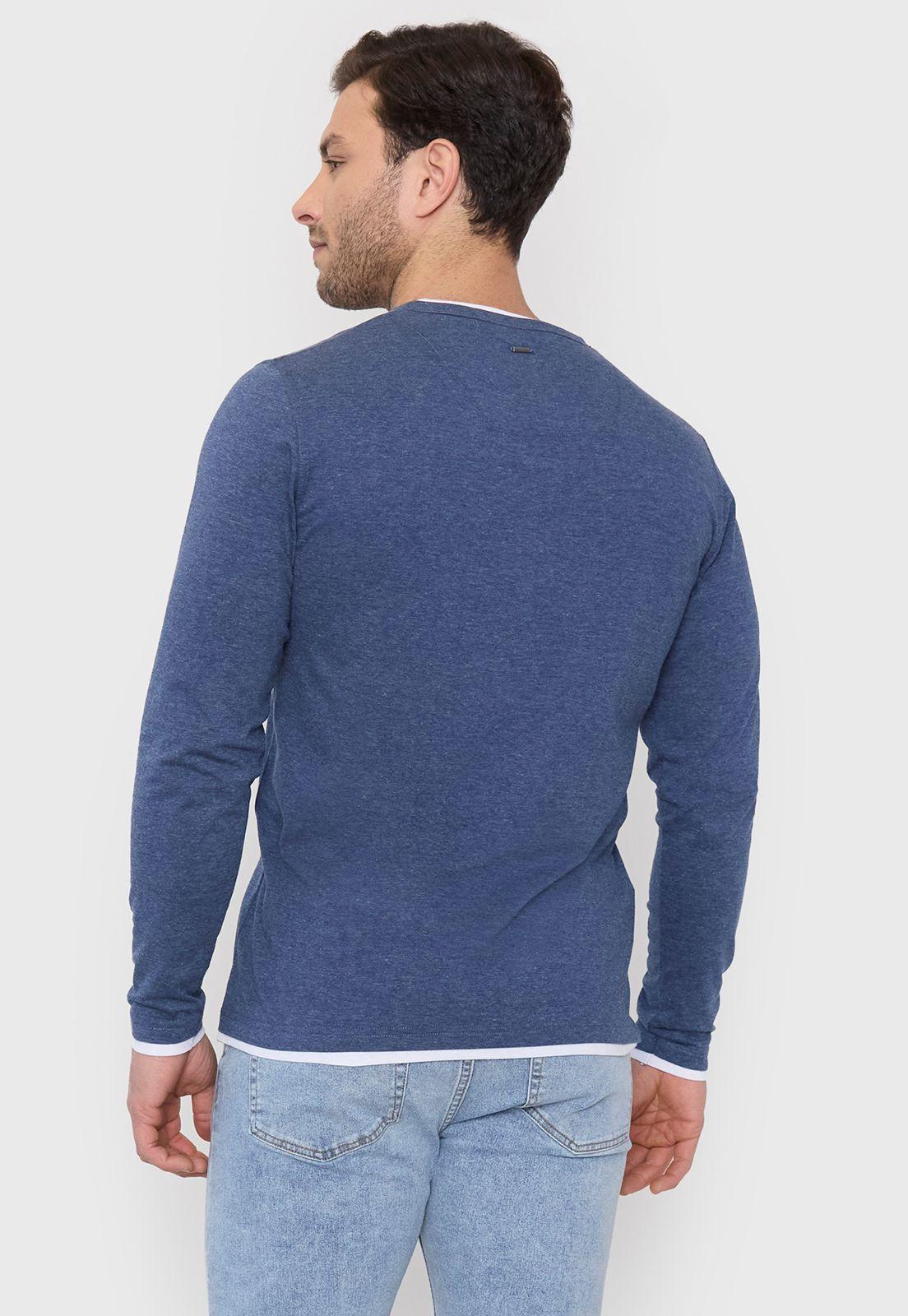 Polera Hombre Doble Cuello Celeste Corona-1