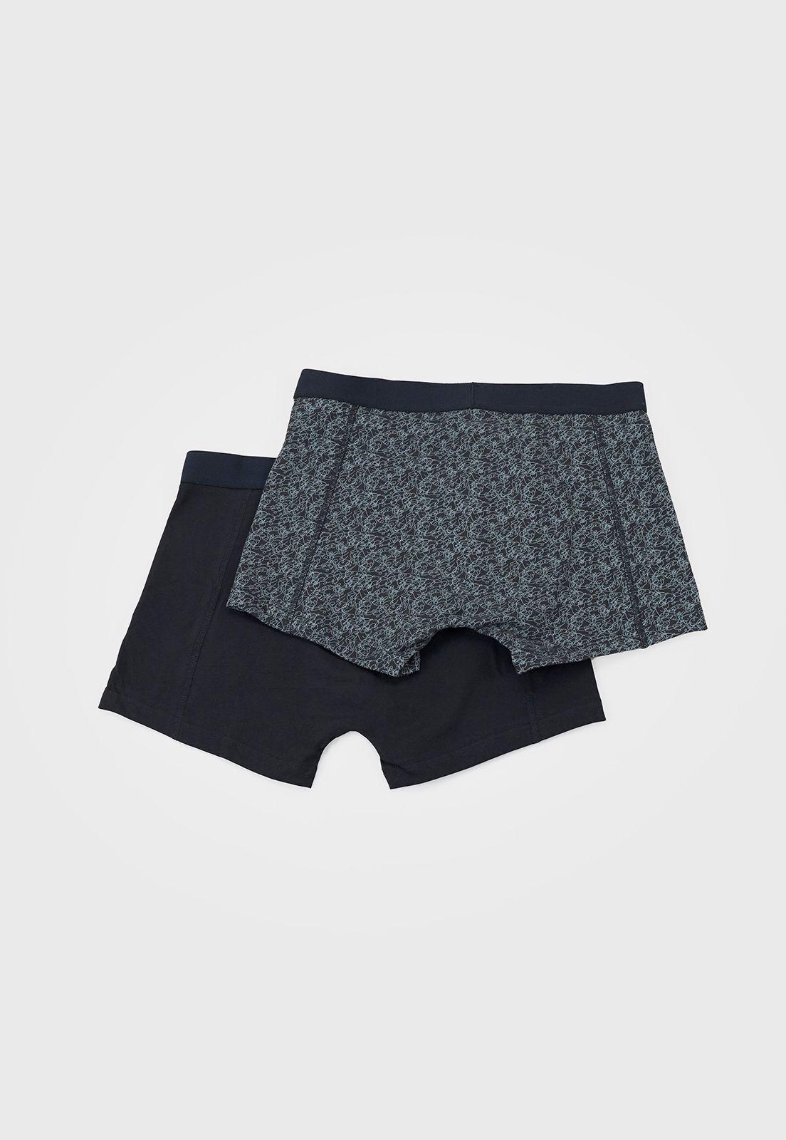 Bóxer Hombre Bipack Print Negro/Gris Corona-1