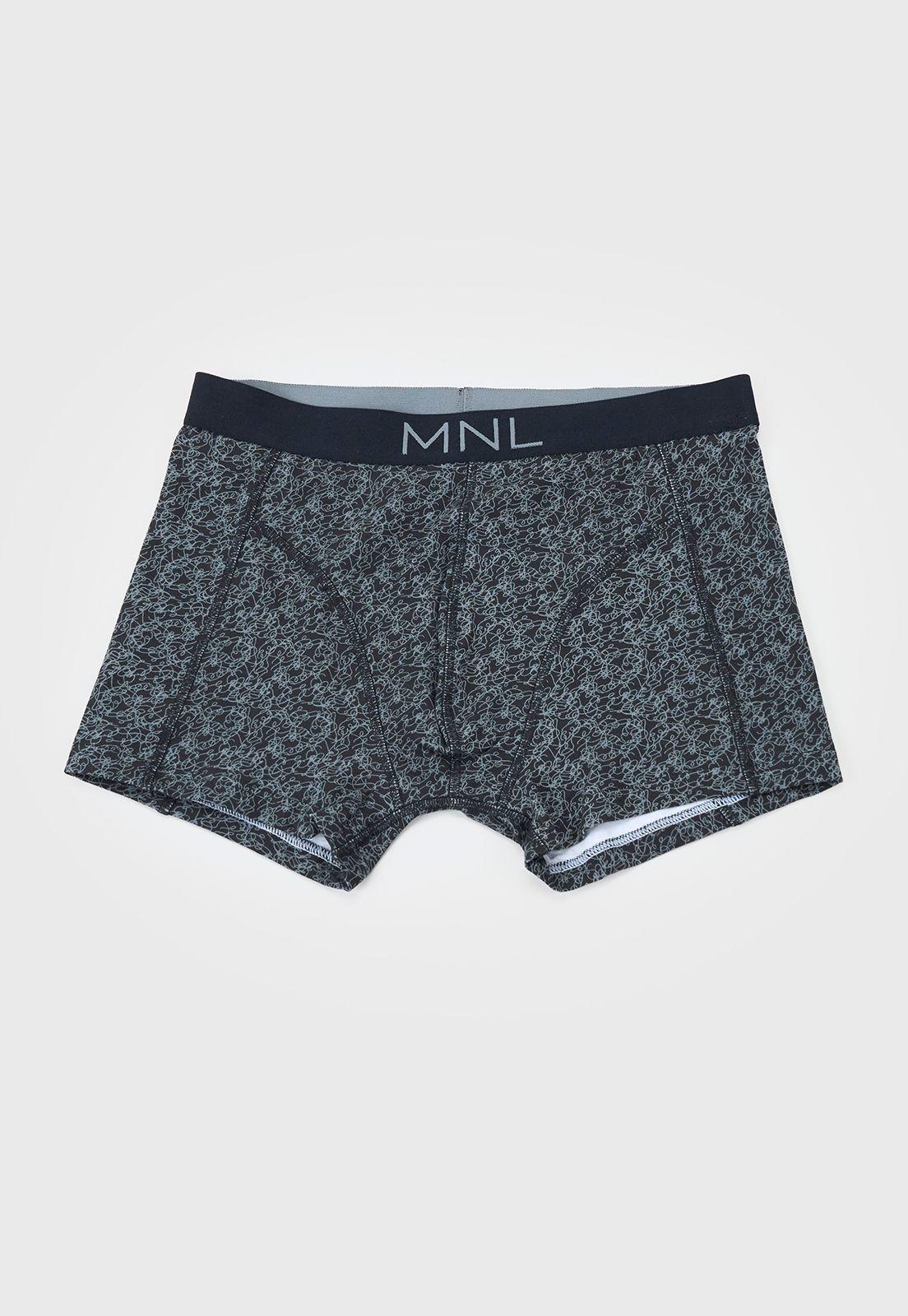 Bóxer Hombre Bipack Print Negro/Gris Corona-3