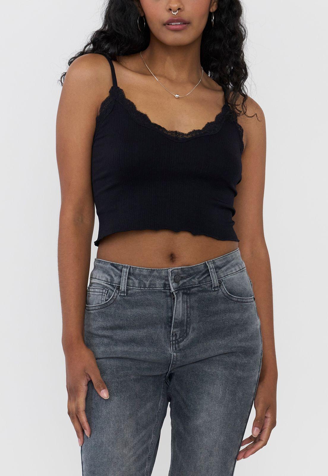 Peto Mujer Seamless Encaje Negro Corona-2