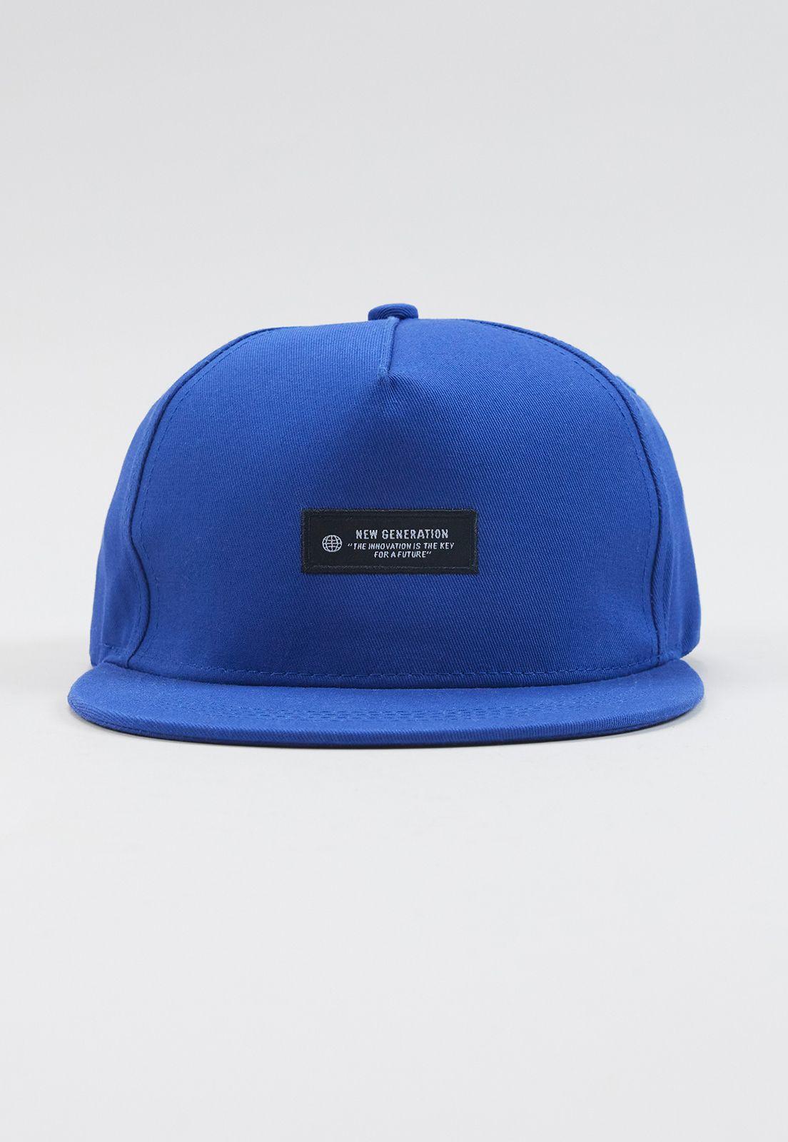 Visera Plana Print Bordado Azul Corona-0