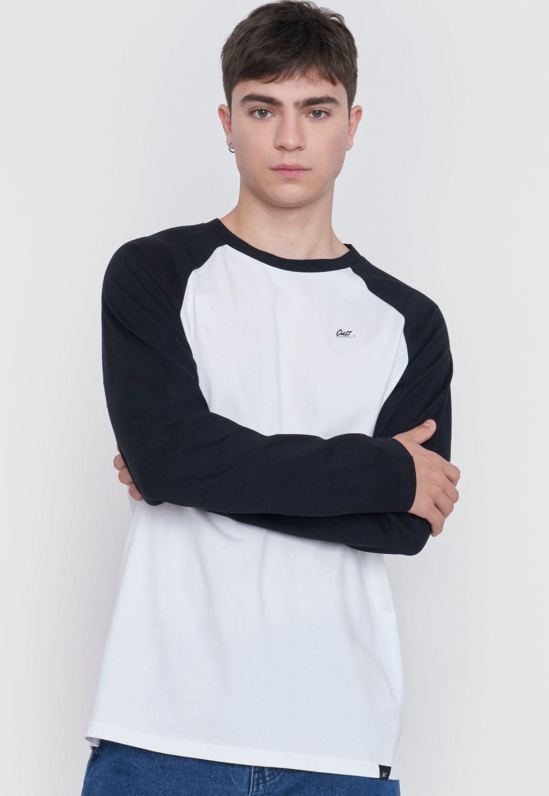 Polera Hombre Manga Larga Raglan Negro Corona-2