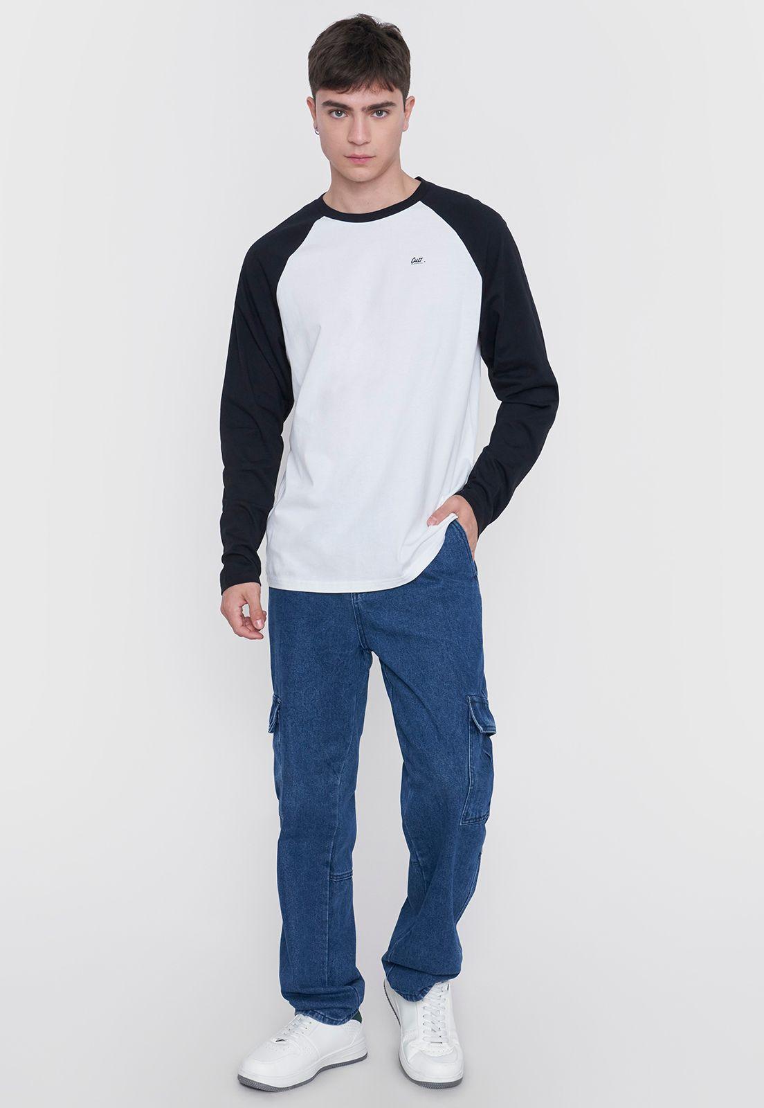 Polera Hombre Manga Larga Raglan Negro Corona-3