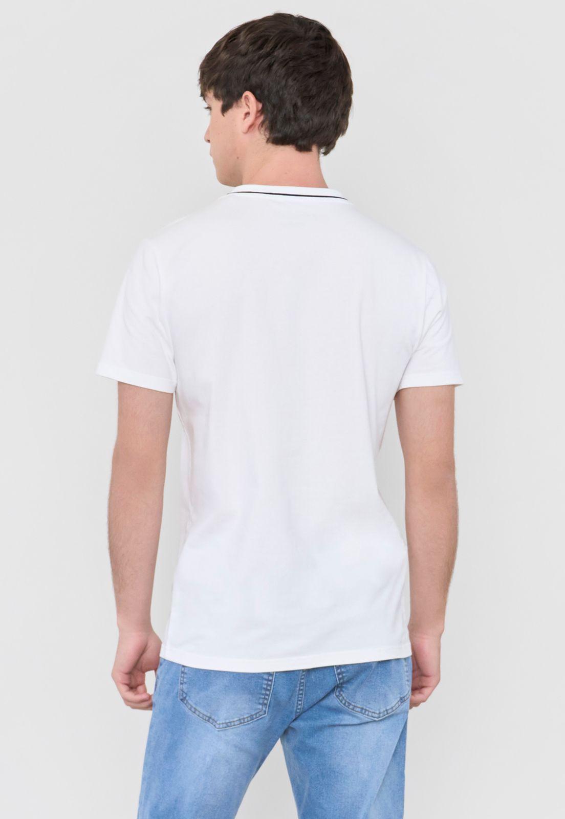 Polera Hombre Slim Detalle Cuello Blanco Corona-1