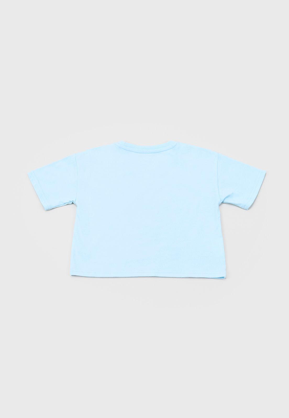 Polera Niña Kids M/C Focal Celeste Corona-1