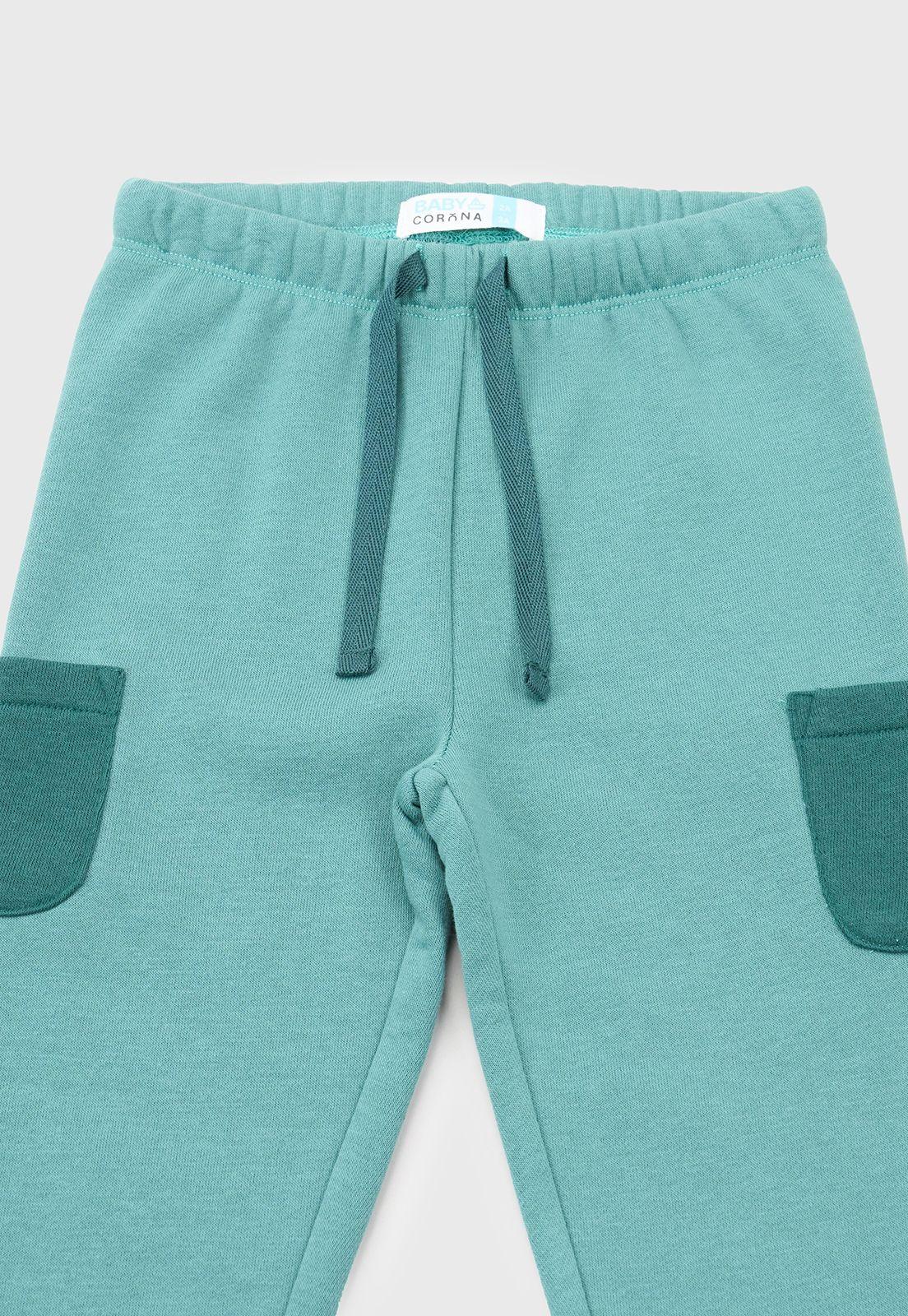 Pantalon De Buzo Bebe Niño Cargo Verde Corona-2