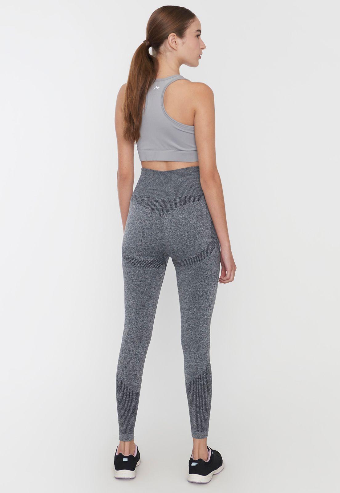 Calza Mujer Deportiva Seamless Gris Oscuro Corona-2