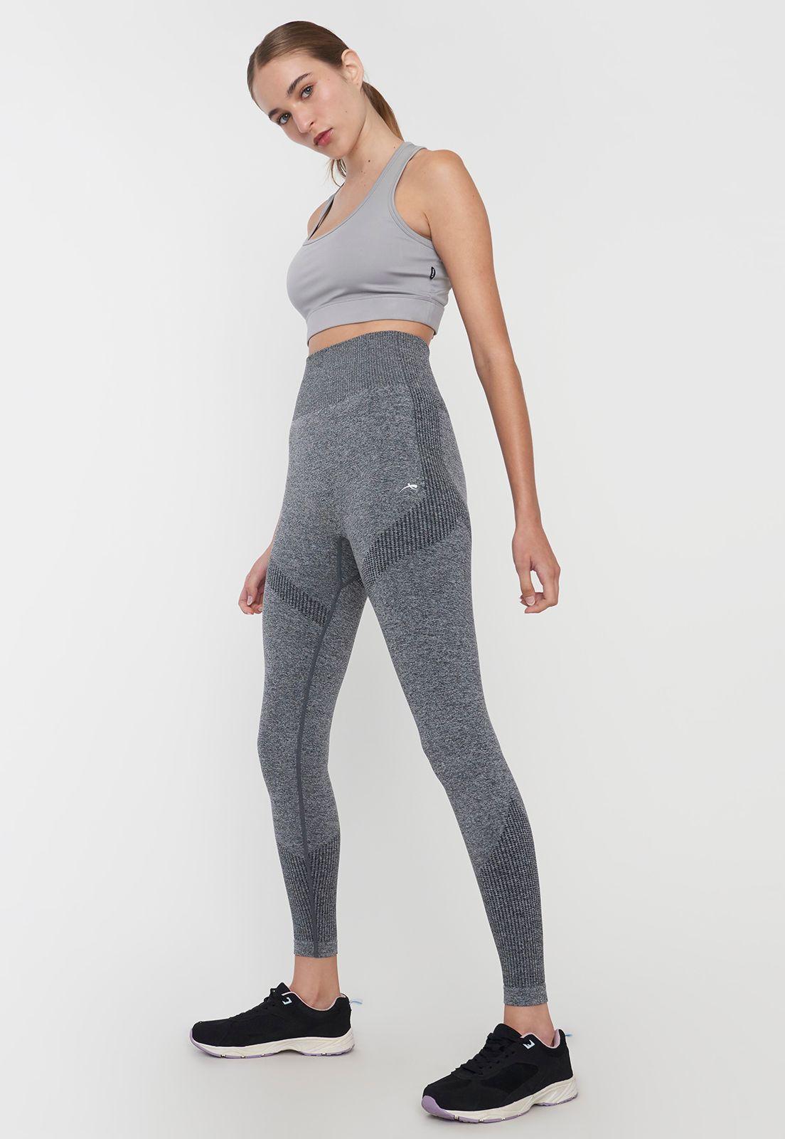 Calza Mujer Deportiva Seamless Gris Oscuro Corona-3