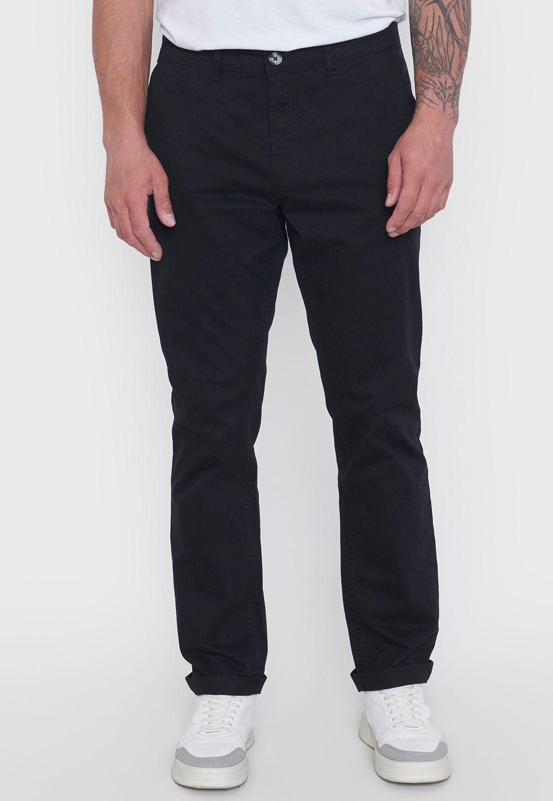 Pantalón Hombre Chino Negro Corona-1