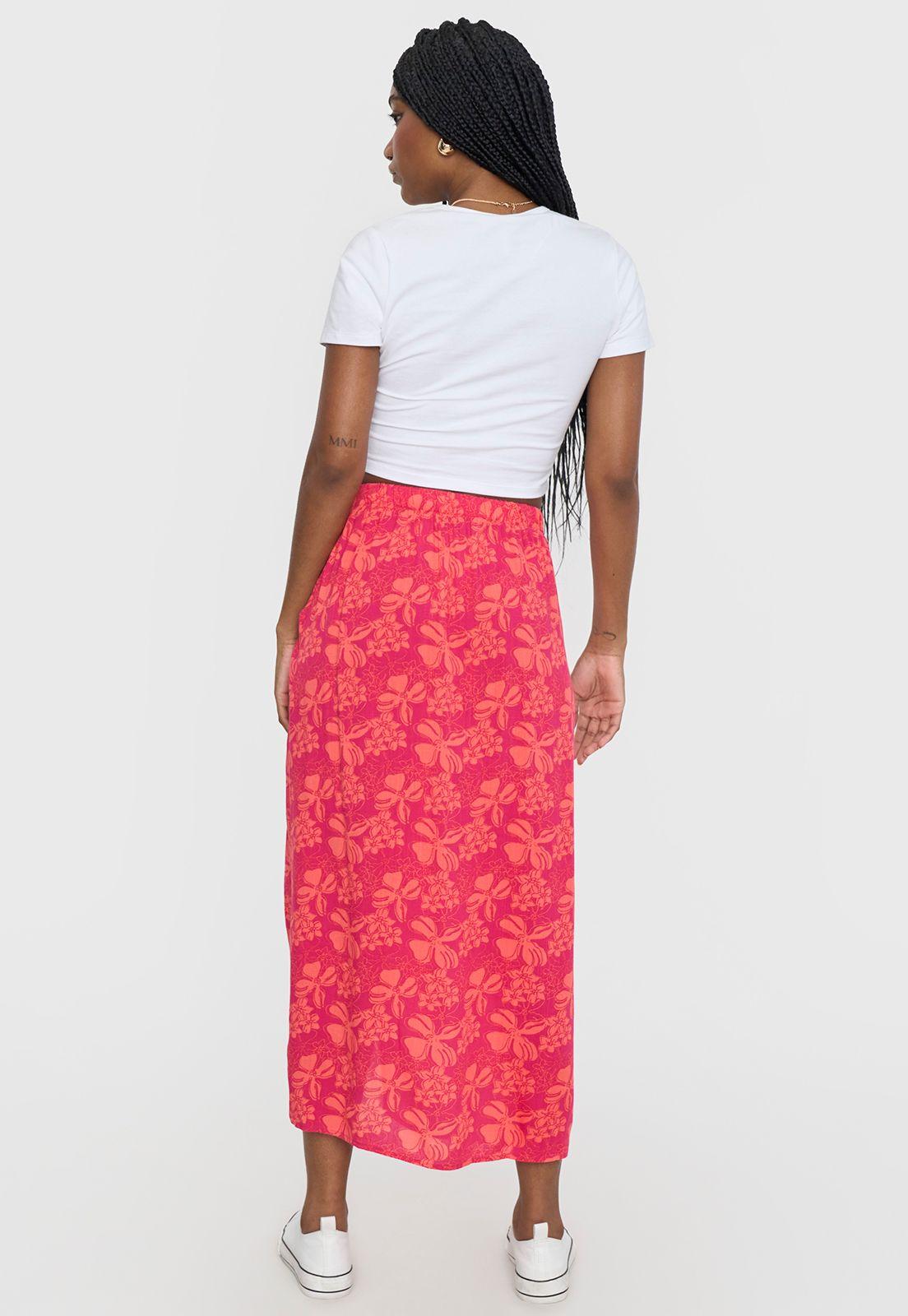 Falda Mujer Midi Fucsia Tropical Corona-2