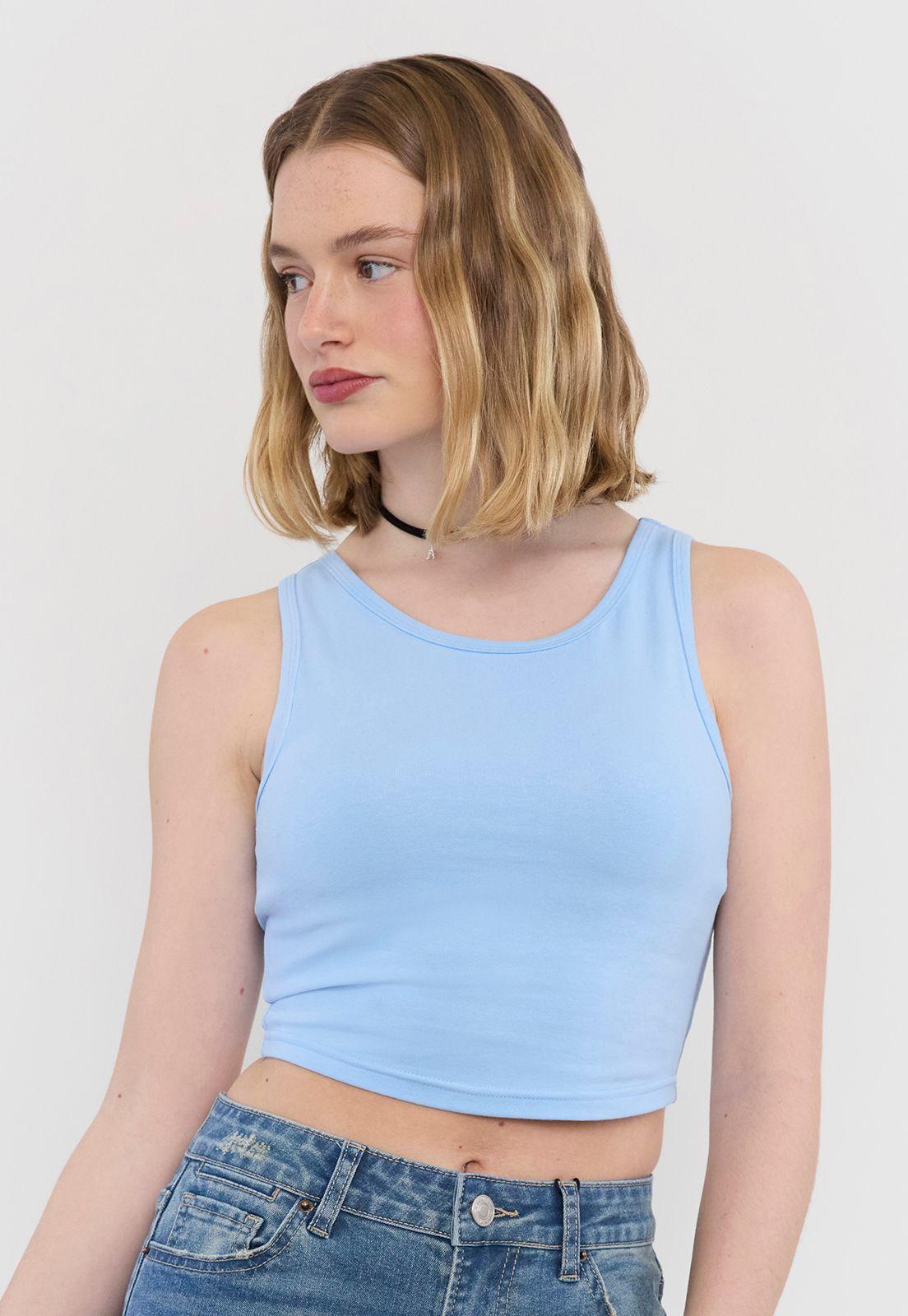 Polera Mujer Sin Mangas Crop Girs Melange Corona-2