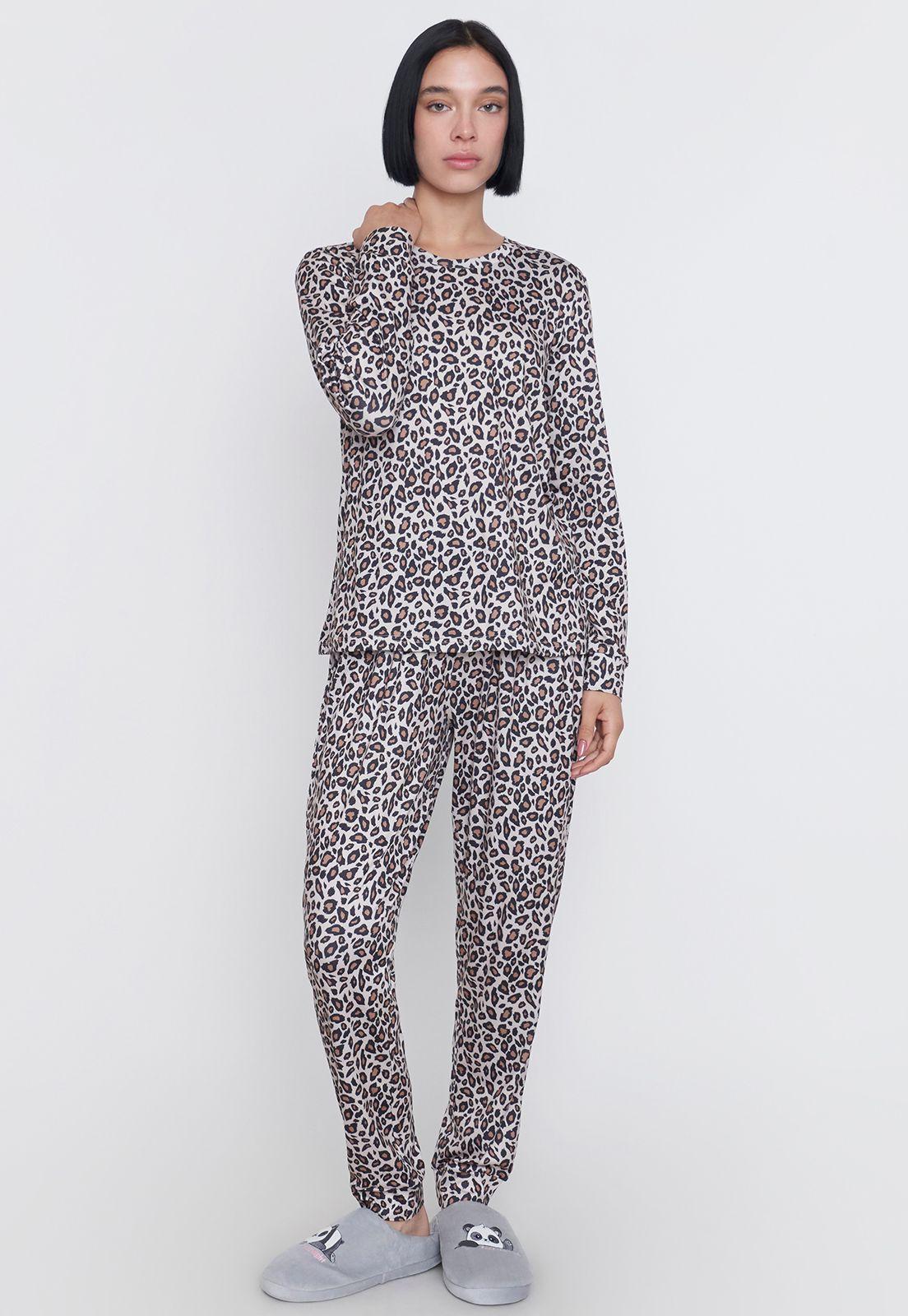Pijama Mujer Largo Full Print Azul Corona-0