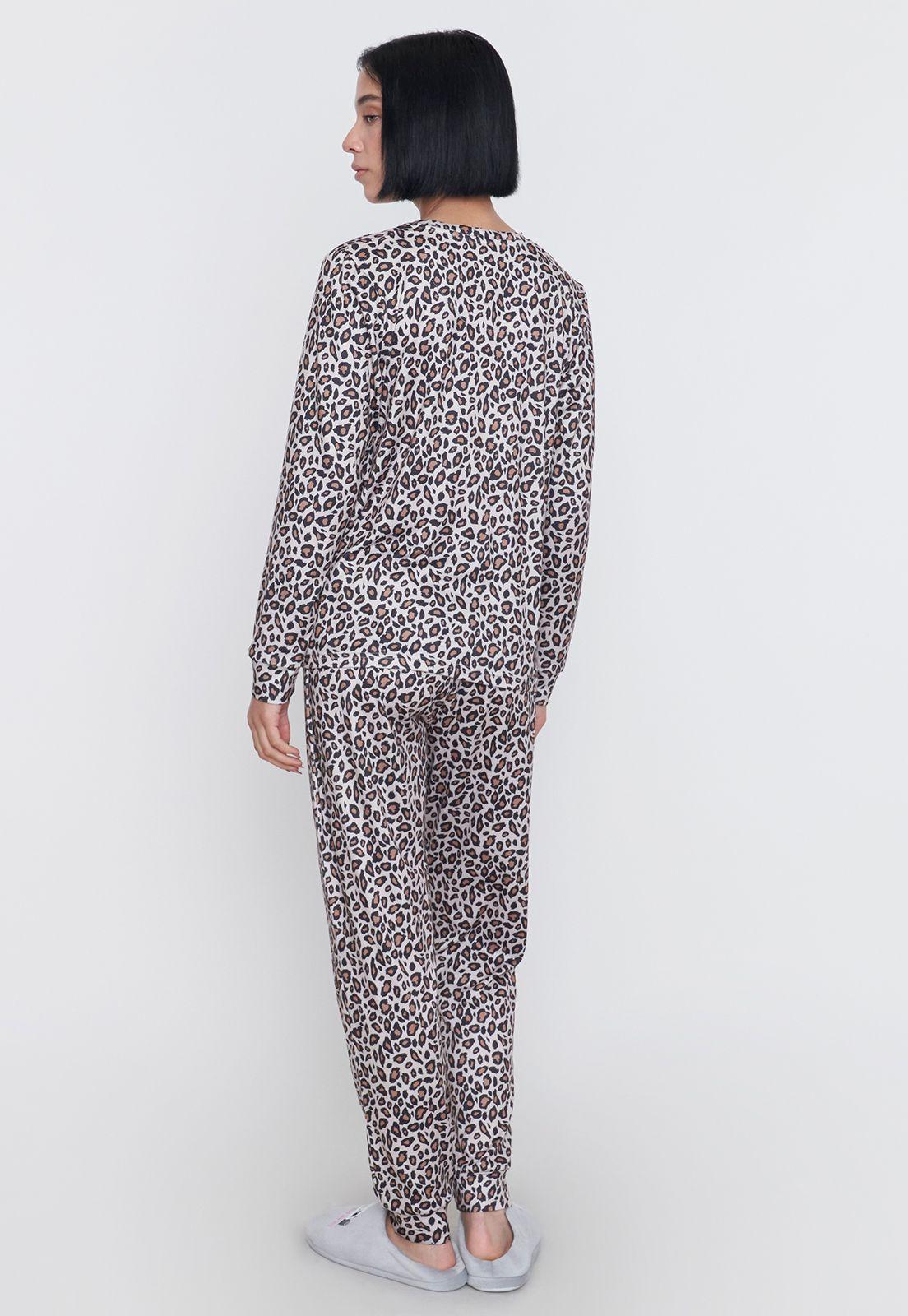 Pijama Mujer Largo Full Print Azul Corona-1