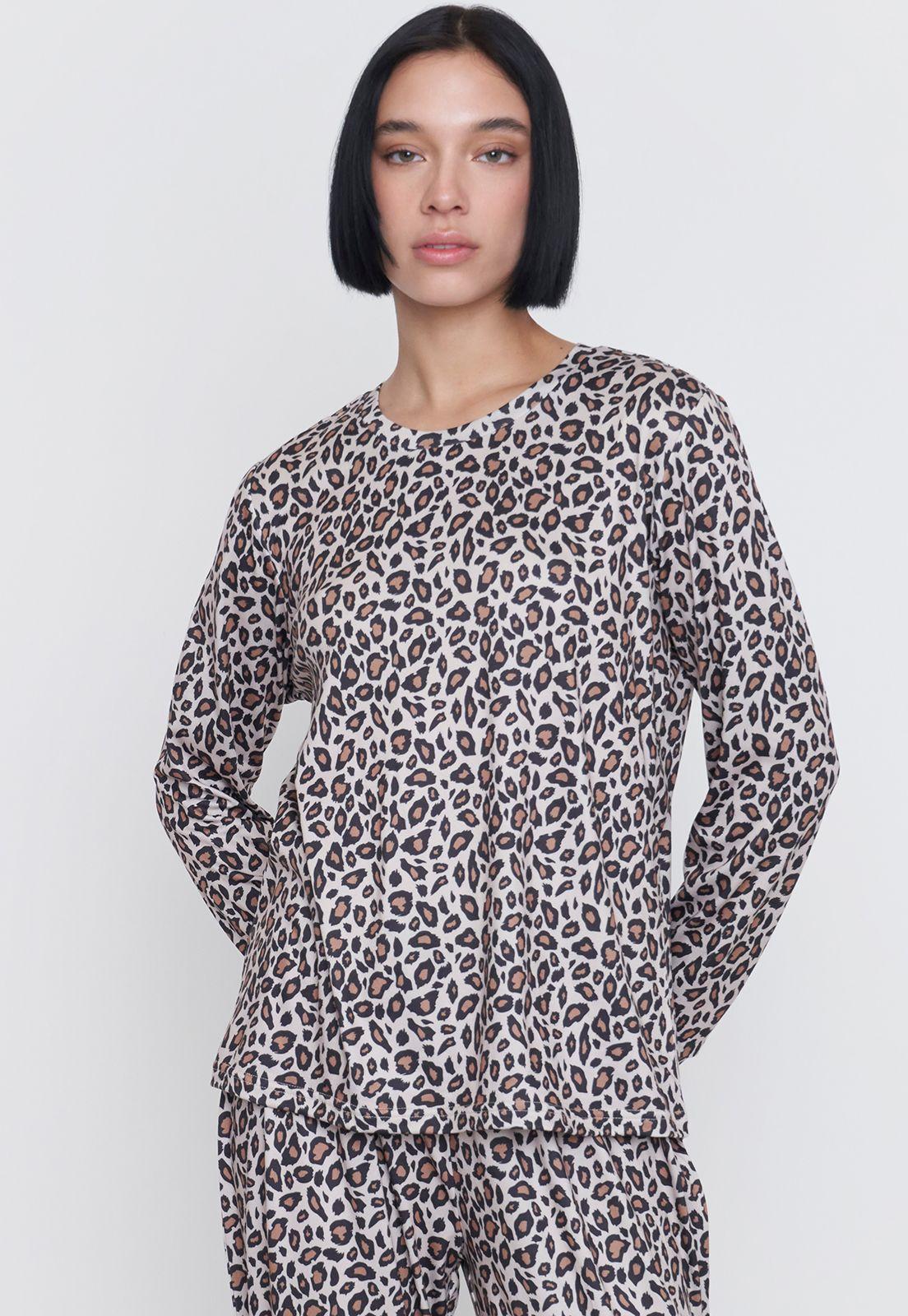 Pijama Mujer Largo Full Print Azul Corona-2