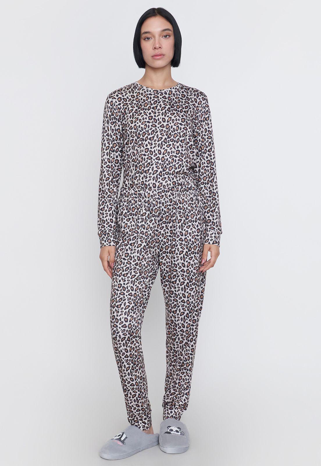 Pijama Mujer Largo Full Print Azul Corona-3